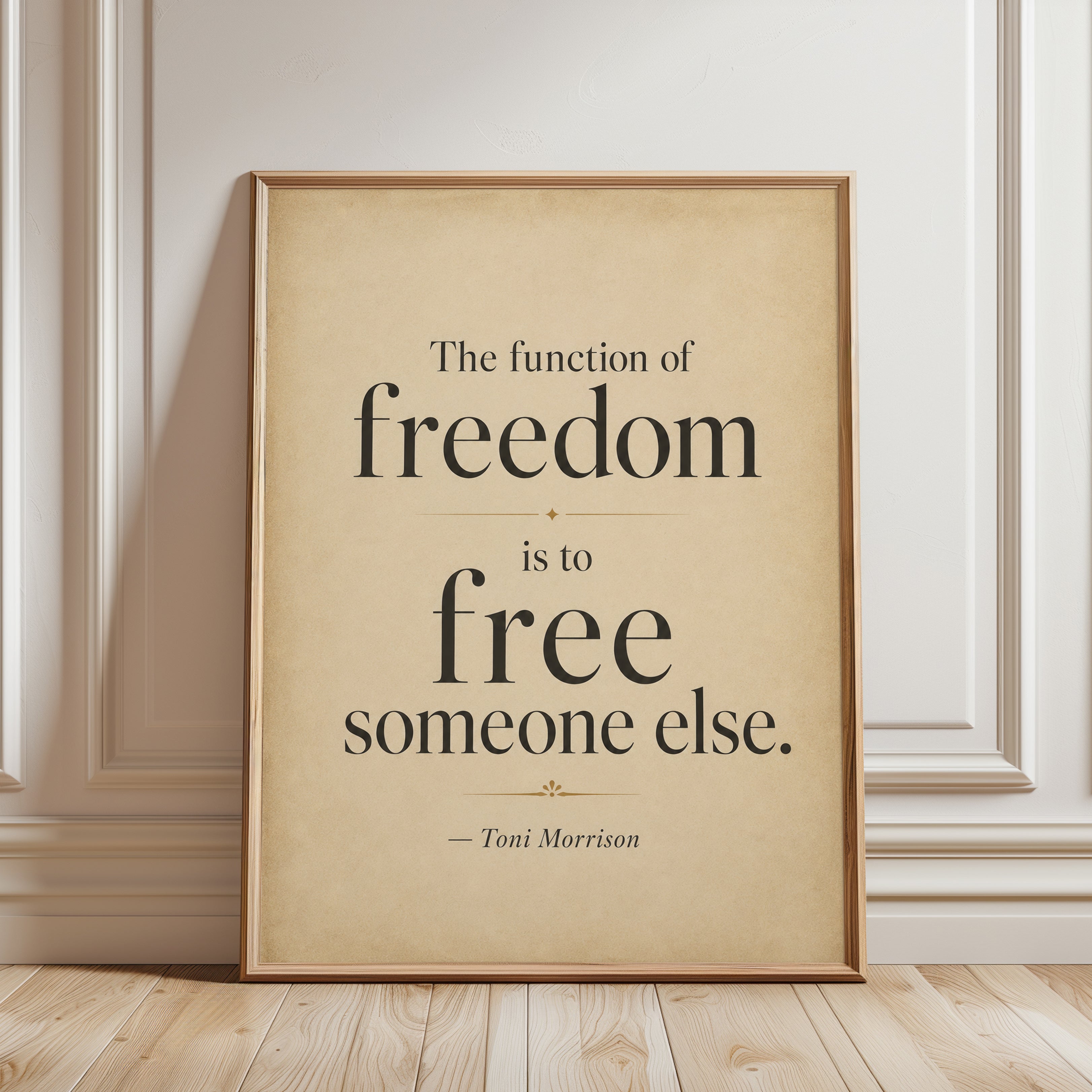 Freedom Quote Print – Inspirational Wall Art - framed detail