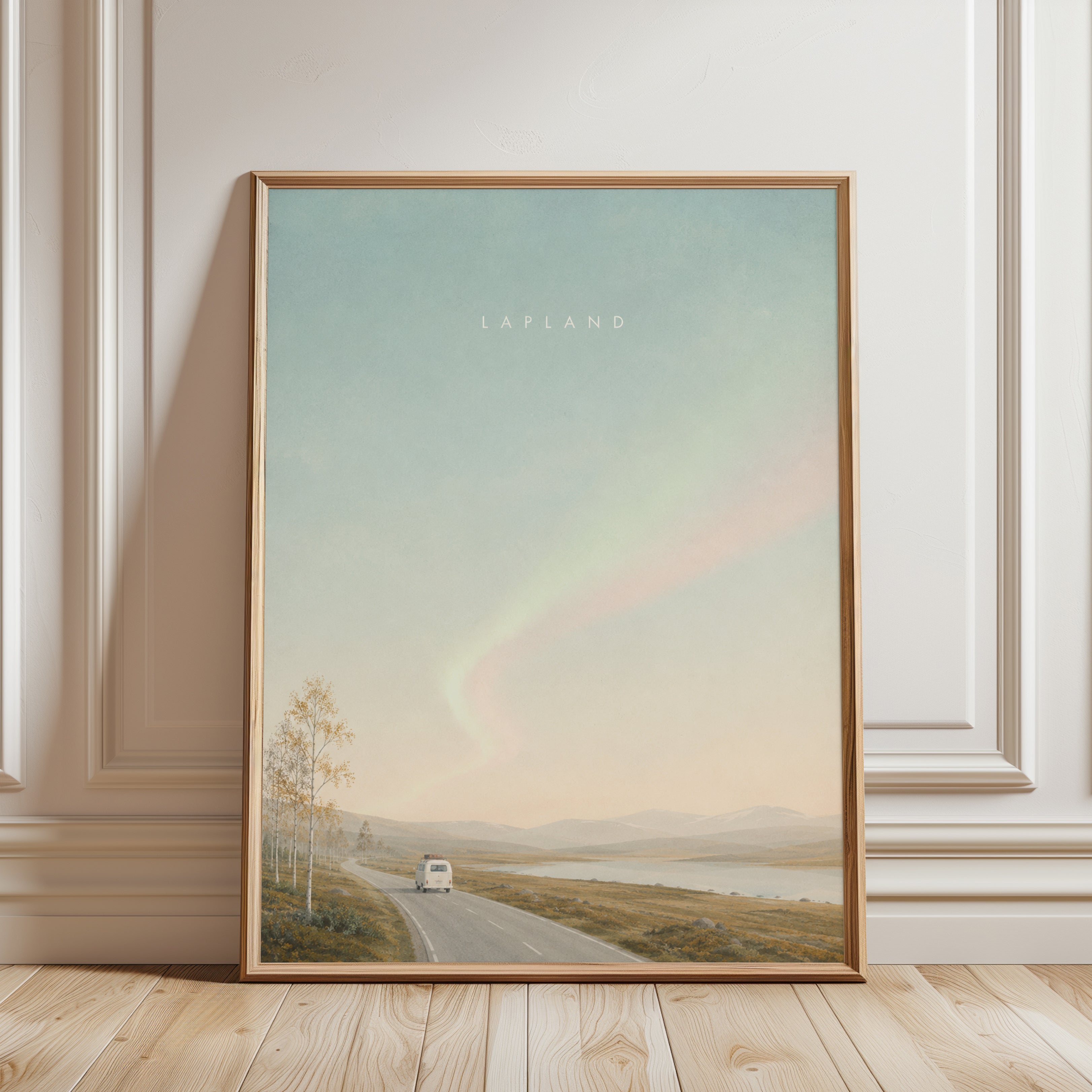 Lapland Travel Poster - framed detail