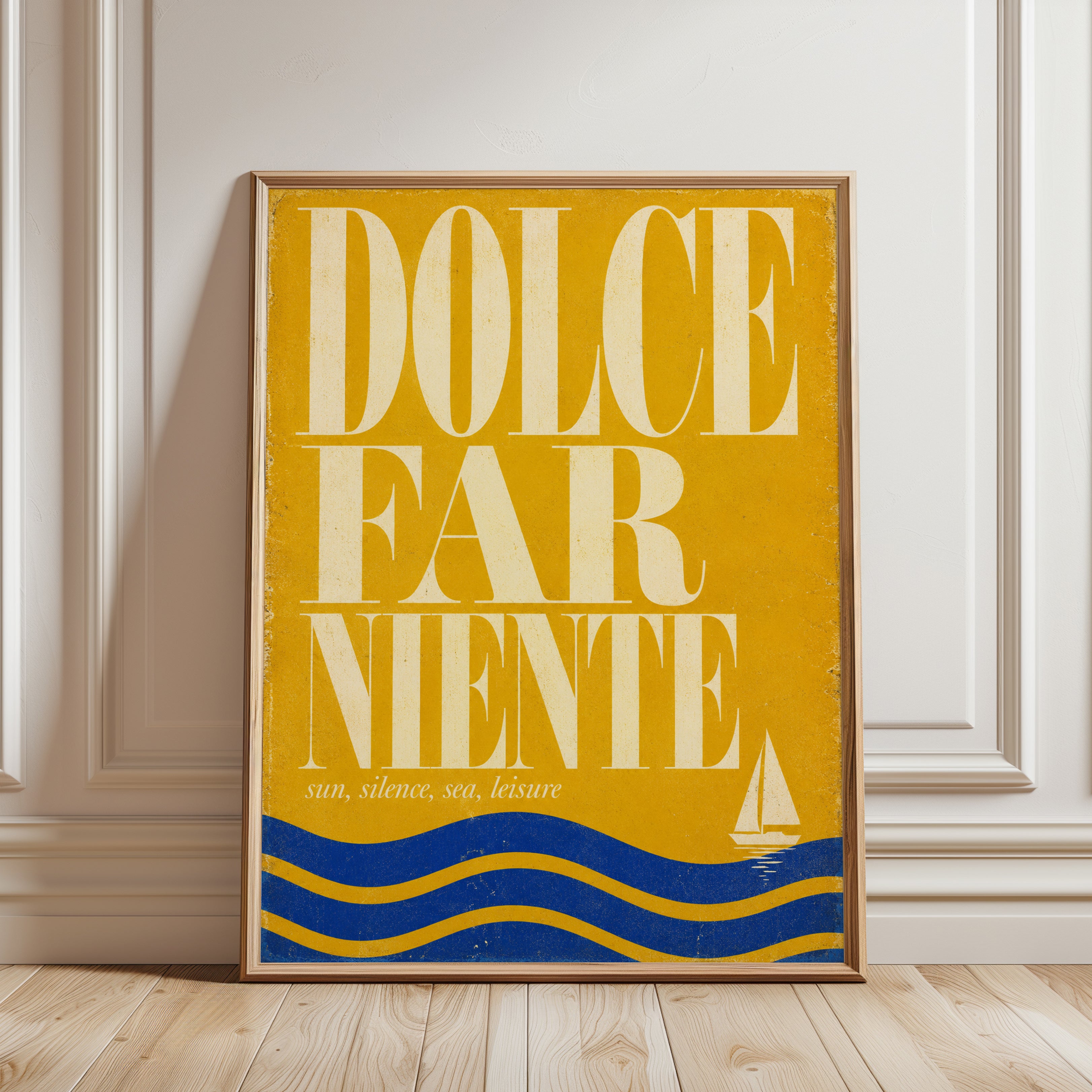 Dolce Far Niente Wall Art – Italian Quote Print - framed detail