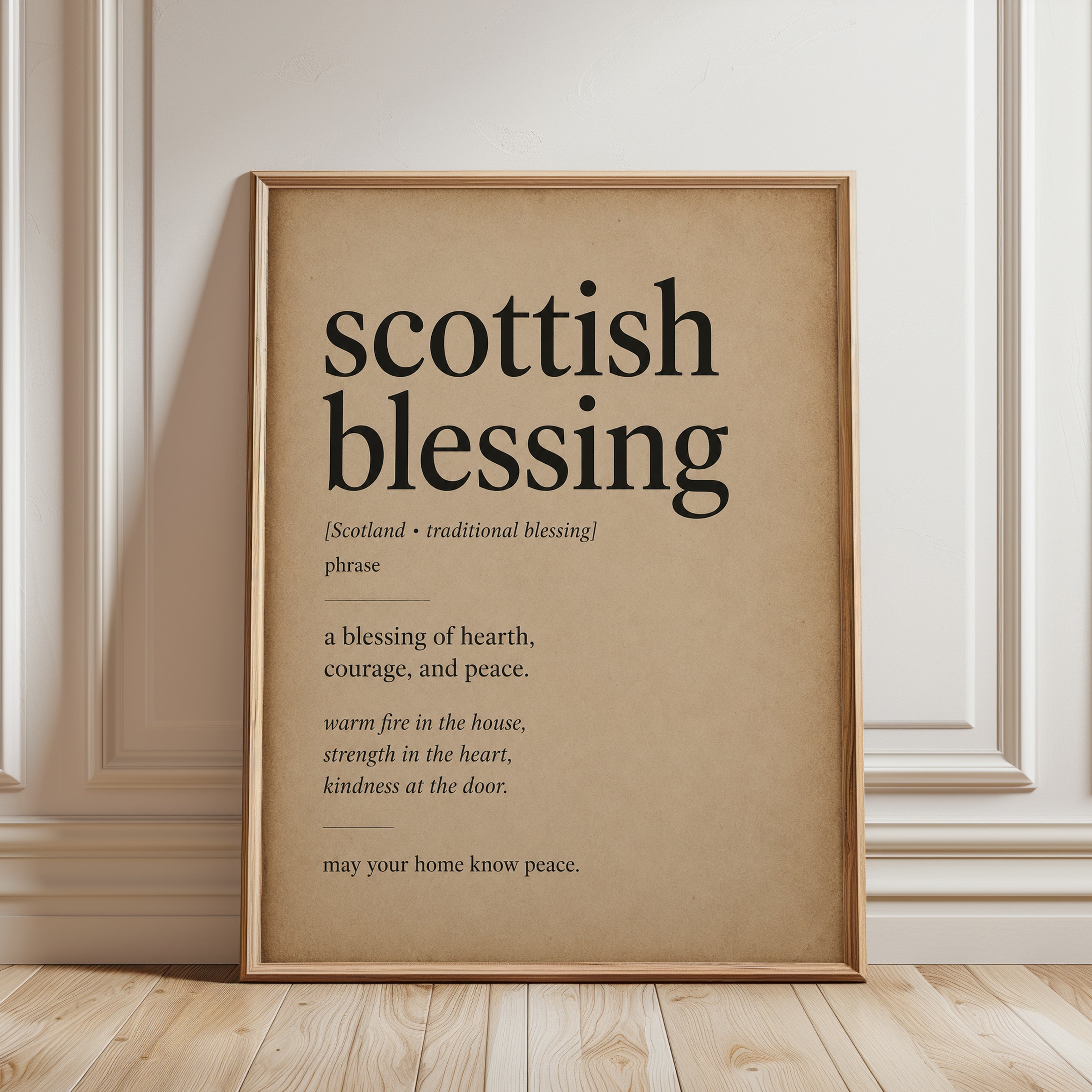 Scottish Blessing Wall Art - framed detail
