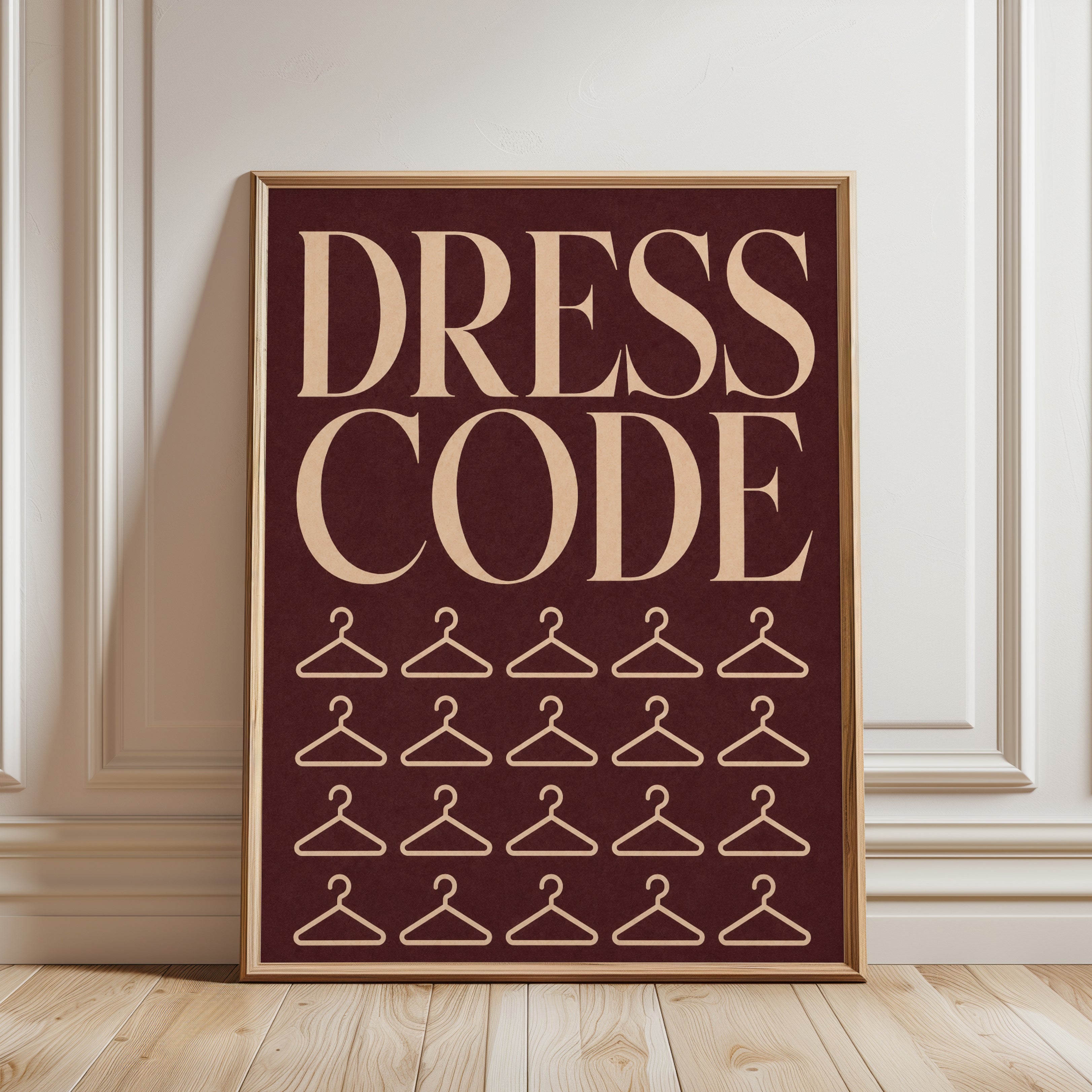 Fashion Wall Art Print: Burgundy Typography - framed detail