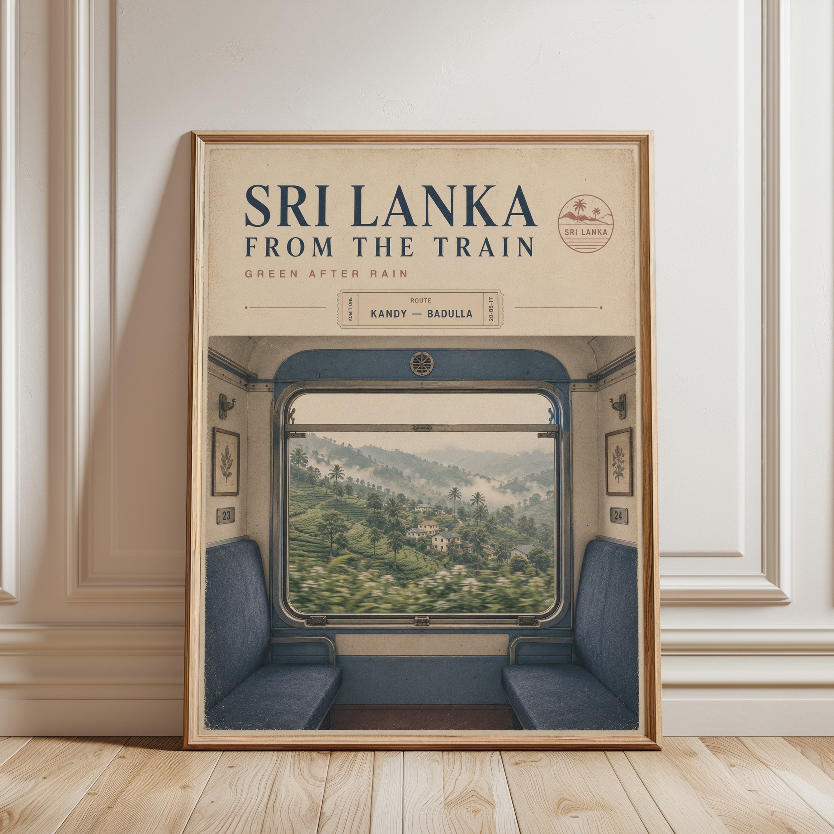 Sri Lanka Travel Poster - framed detail
