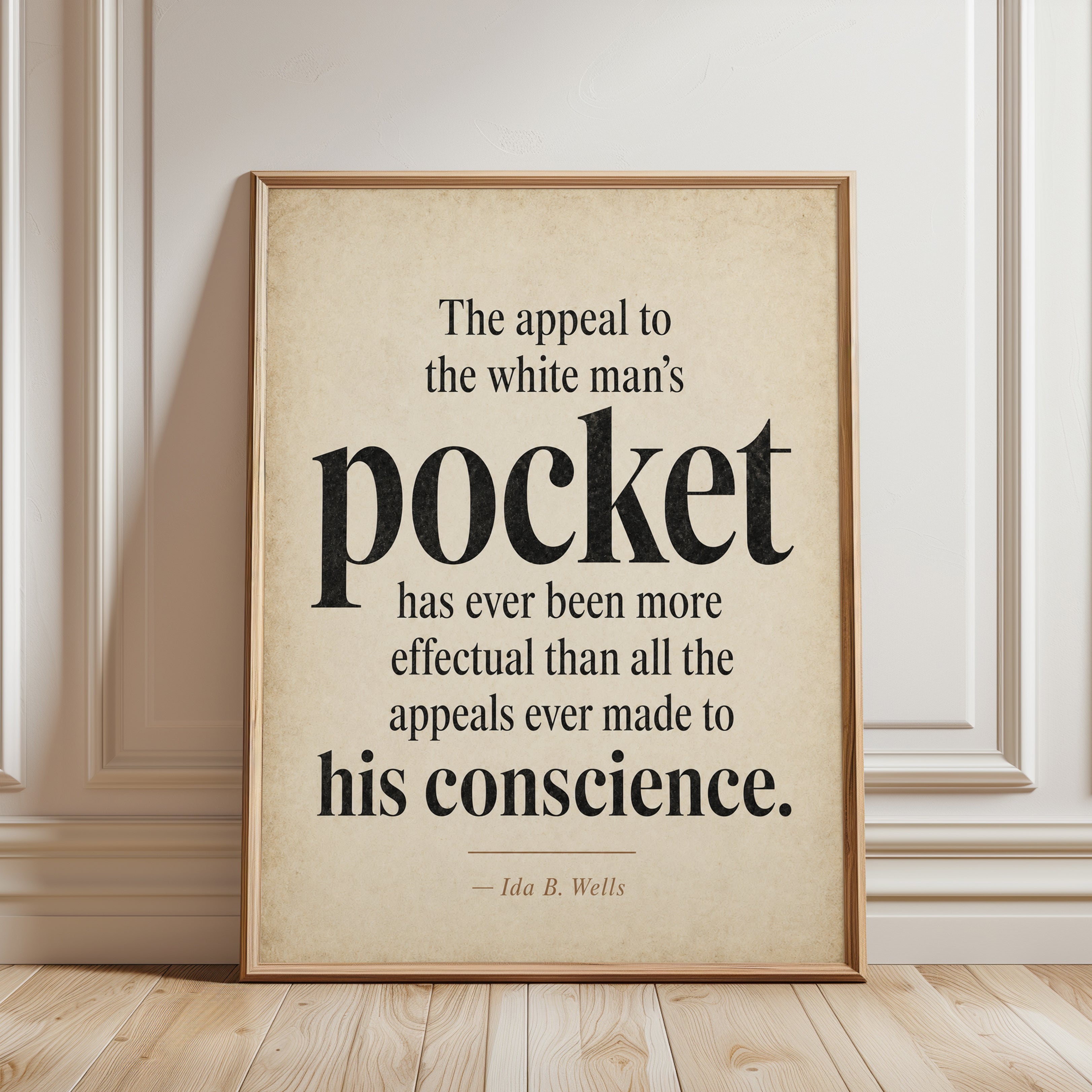 Ida B Wells Quote Print – Civil Rights Wall Art - framed detail