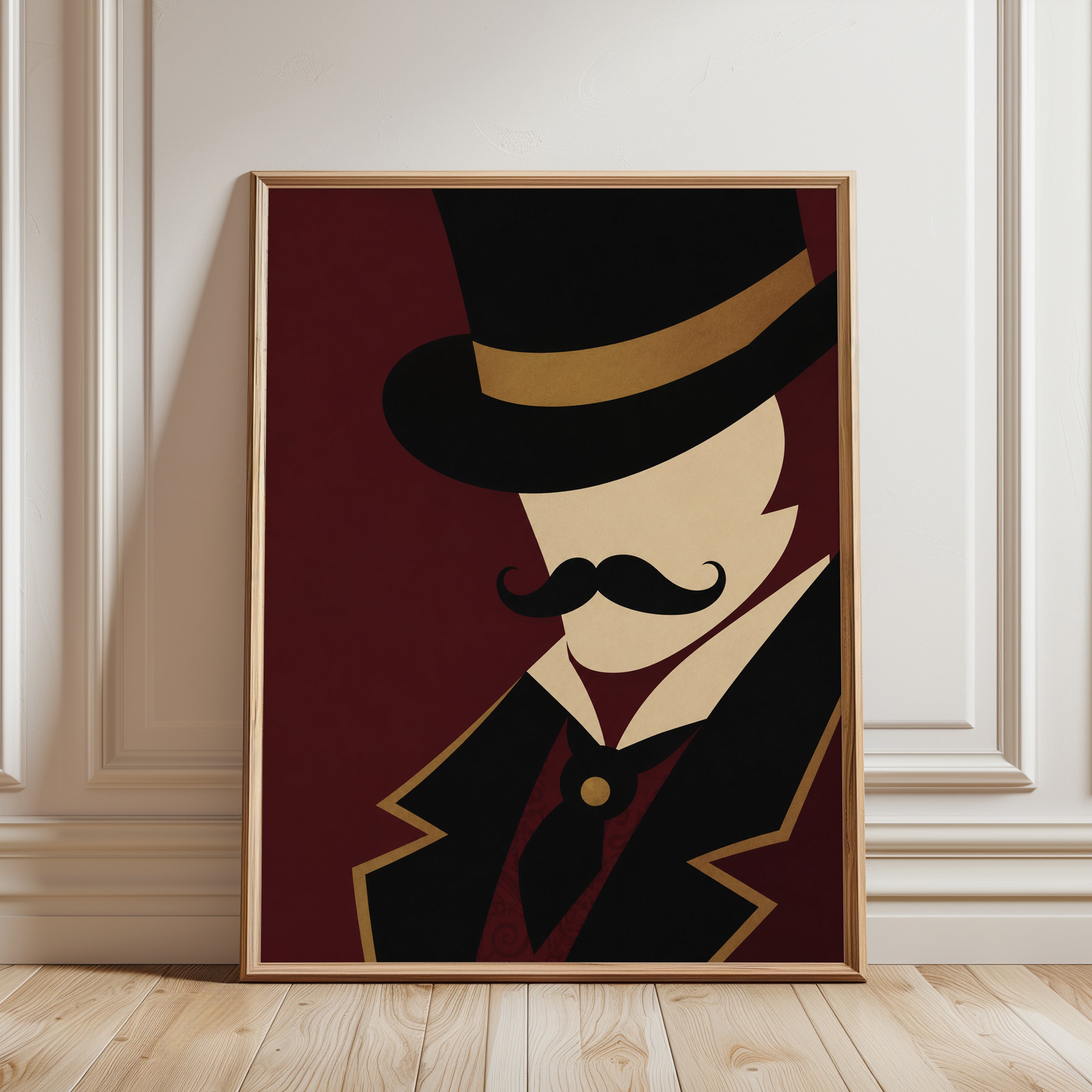 Vintage Gentleman Poster – Art Deco Wall Art - framed detail