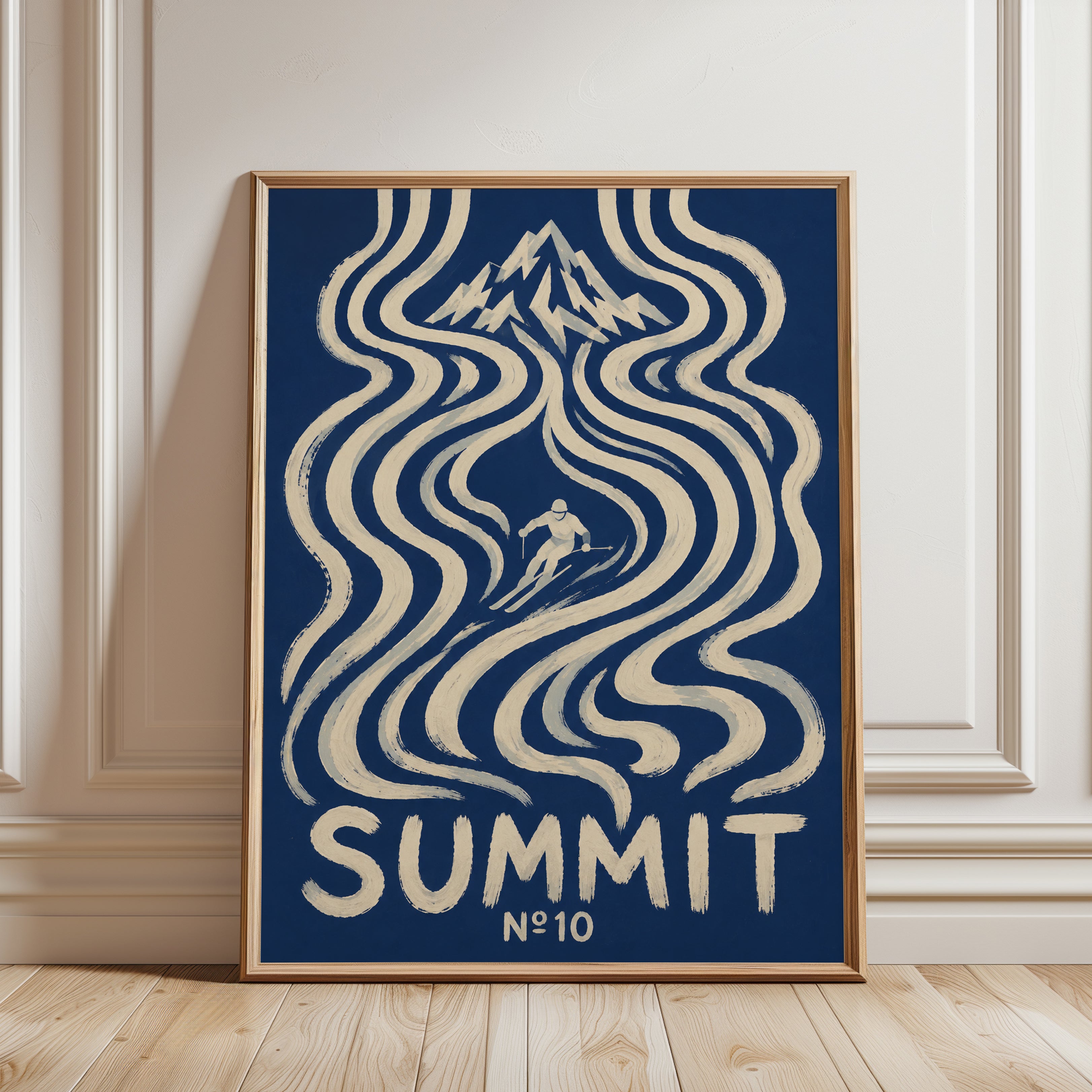 Ski Poster – Mountain Wall Art - framed detail