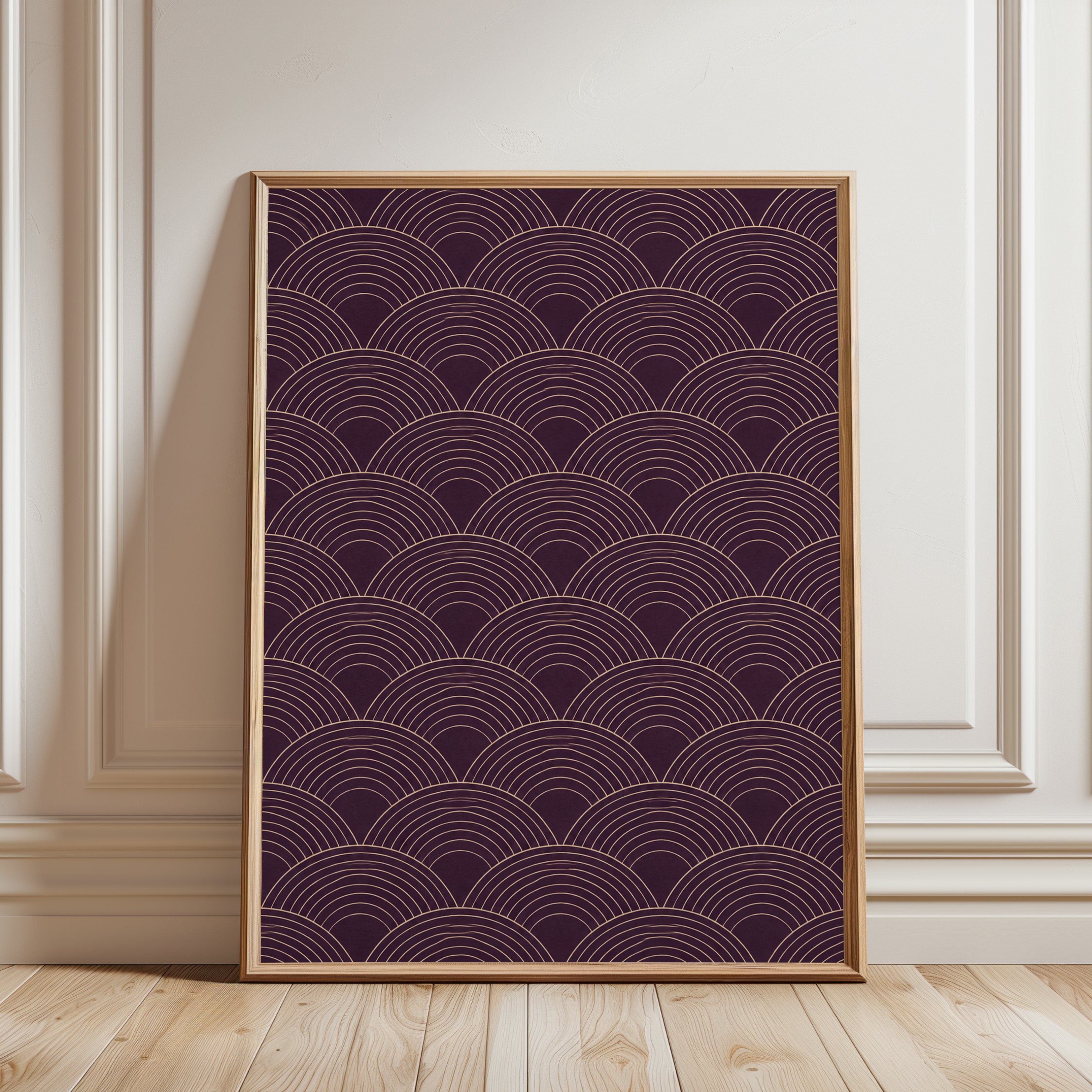 Seigaiha Wave Print: Japanese Ocean Pattern - framed detail