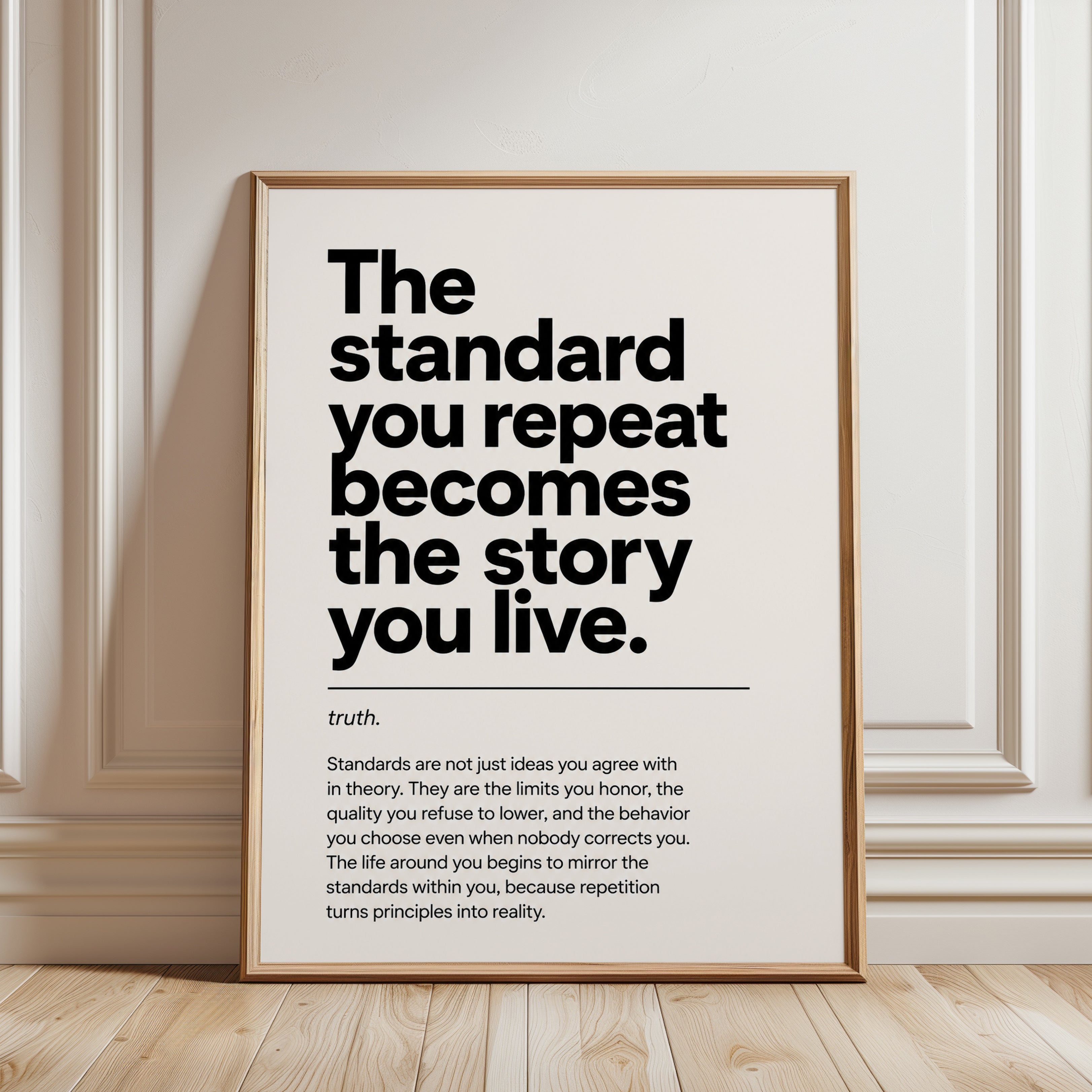 Inspirational Wall Art: Motivational Quote - framed detail