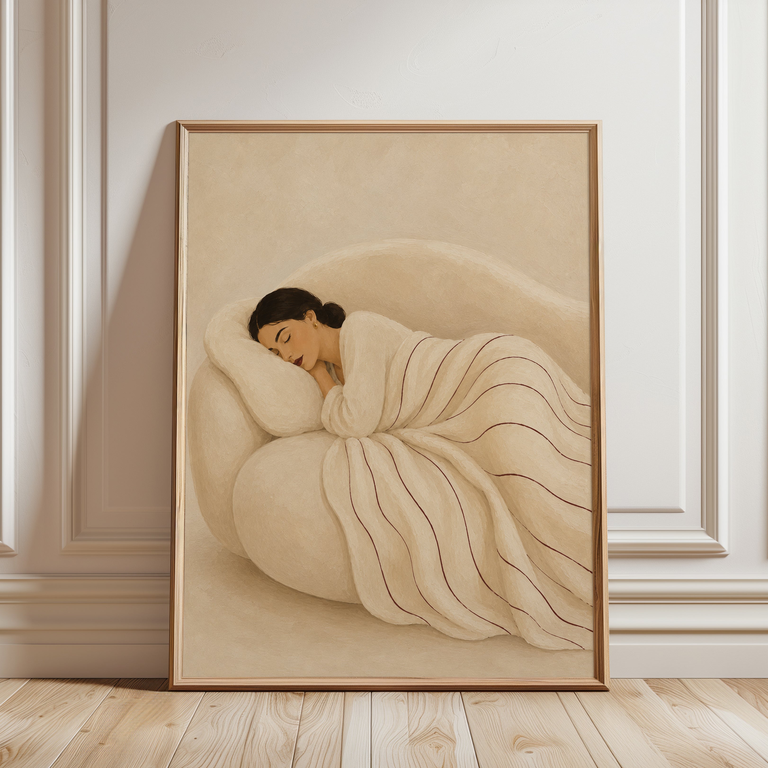 Sleeping Woman Wall Art - framed detail