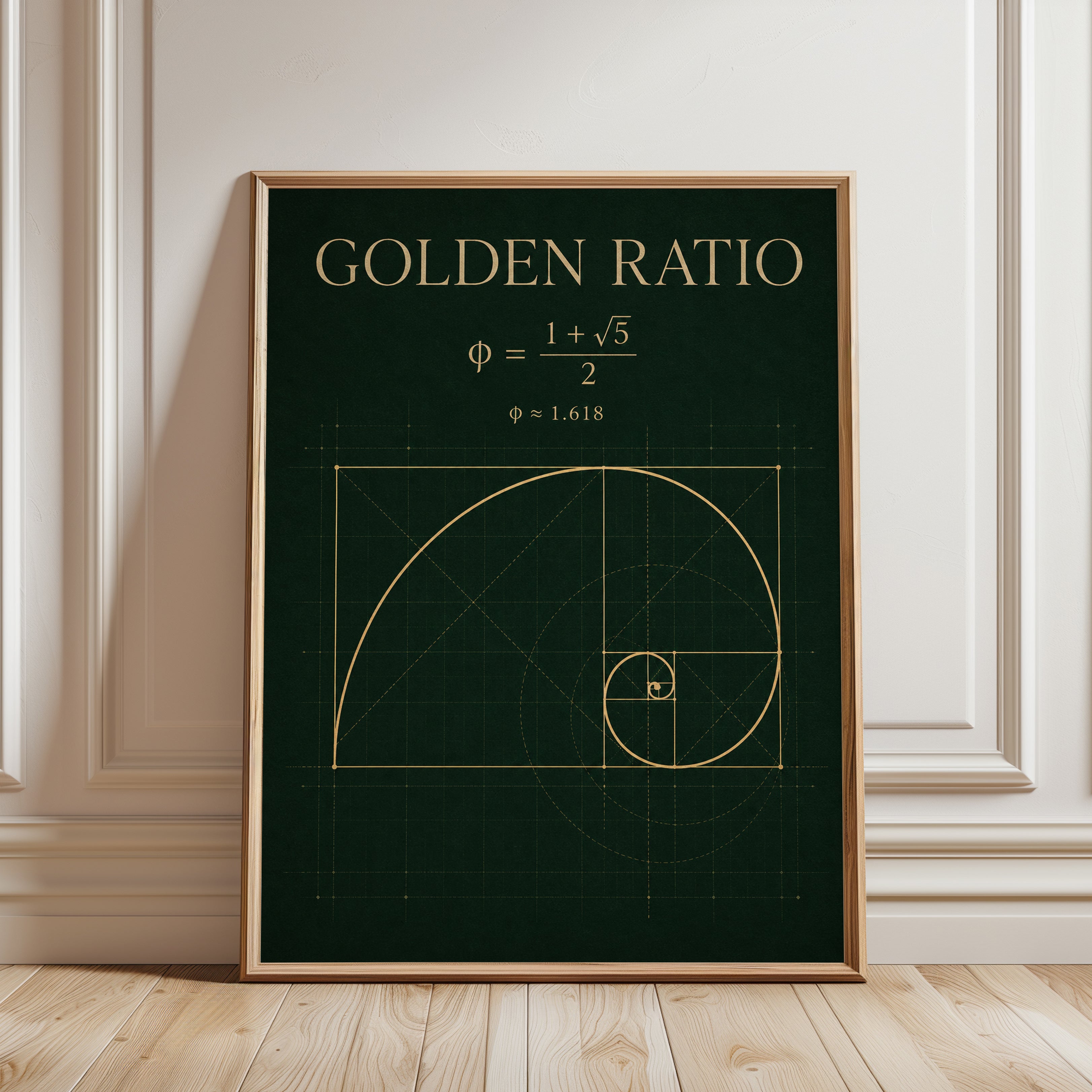 Golden Ratio Wall Art – Math Print - framed detail