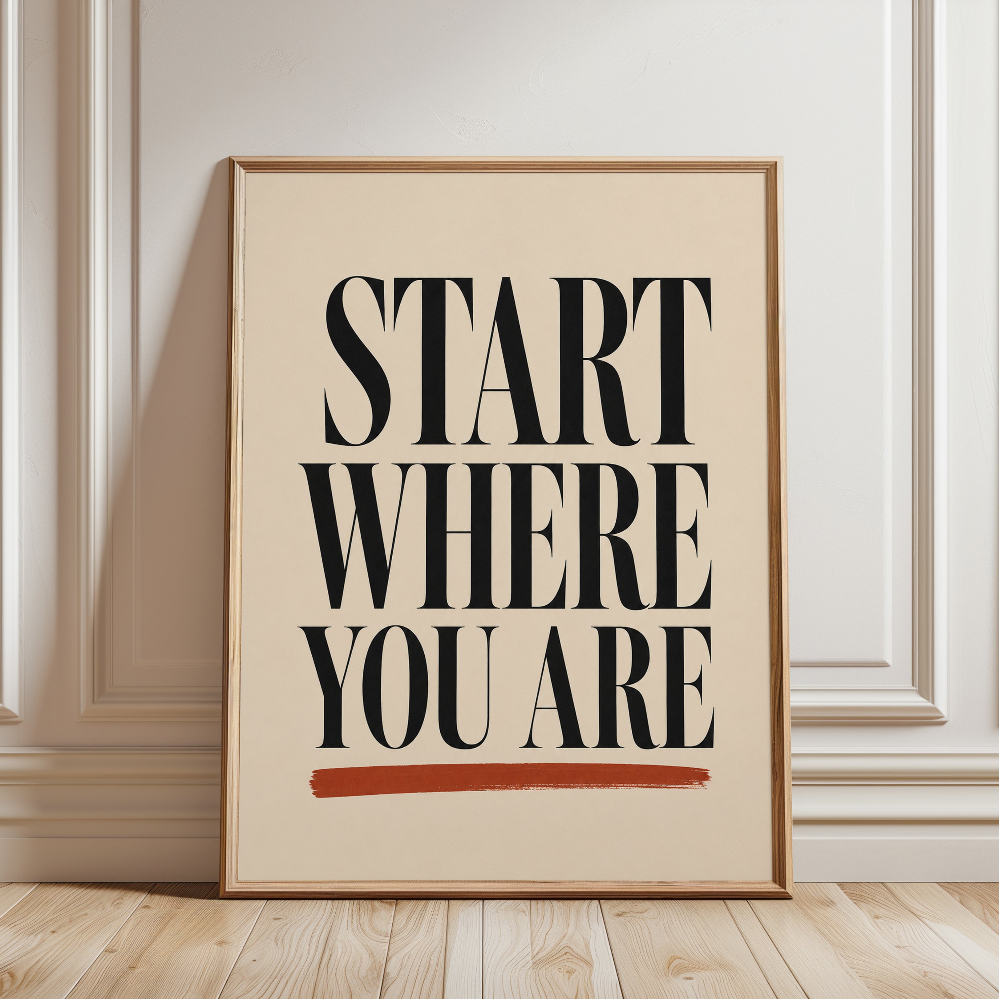 Motivational Wall Art – Start Where You Are Print - framed detail