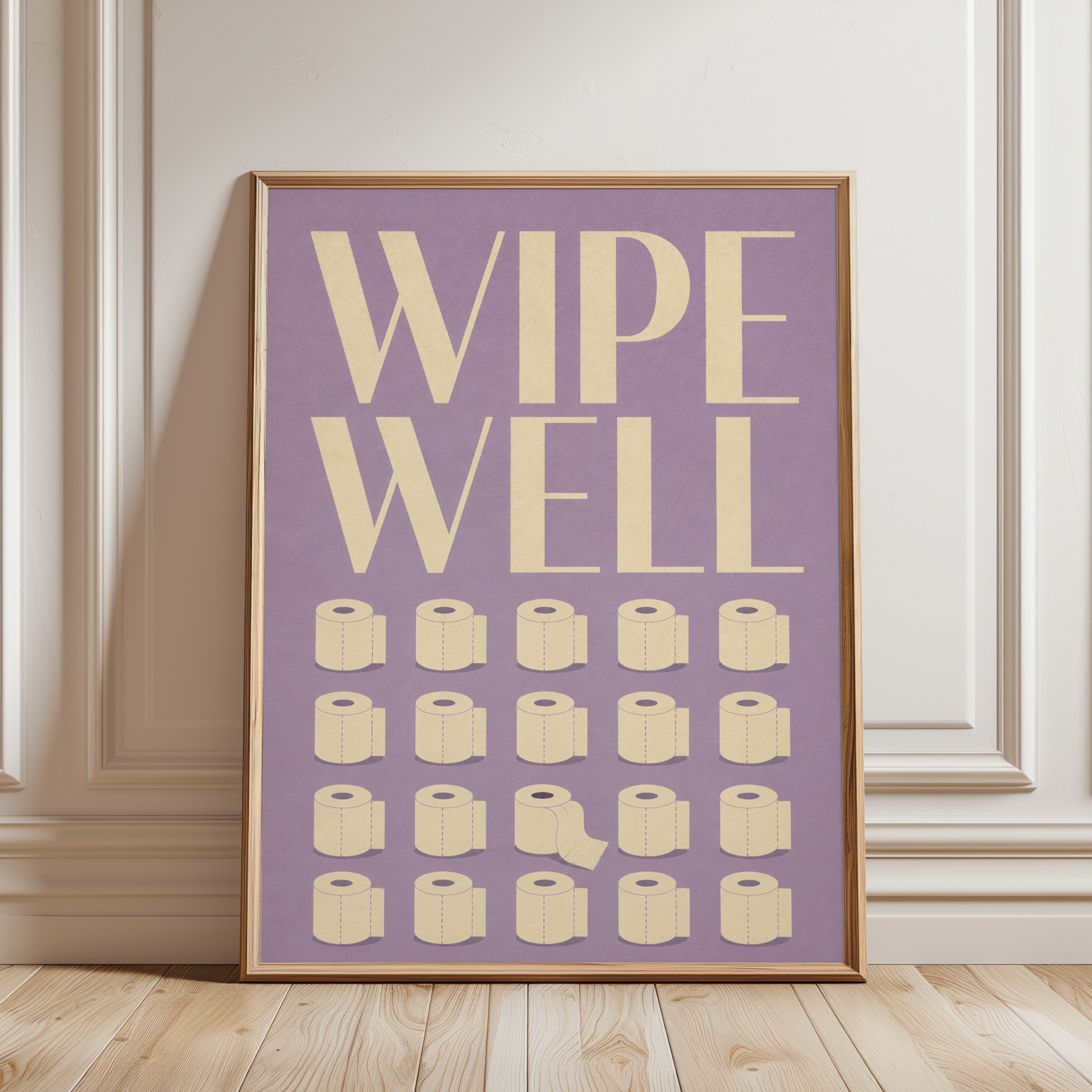 Wipe Well Bathroom Print - framed detail