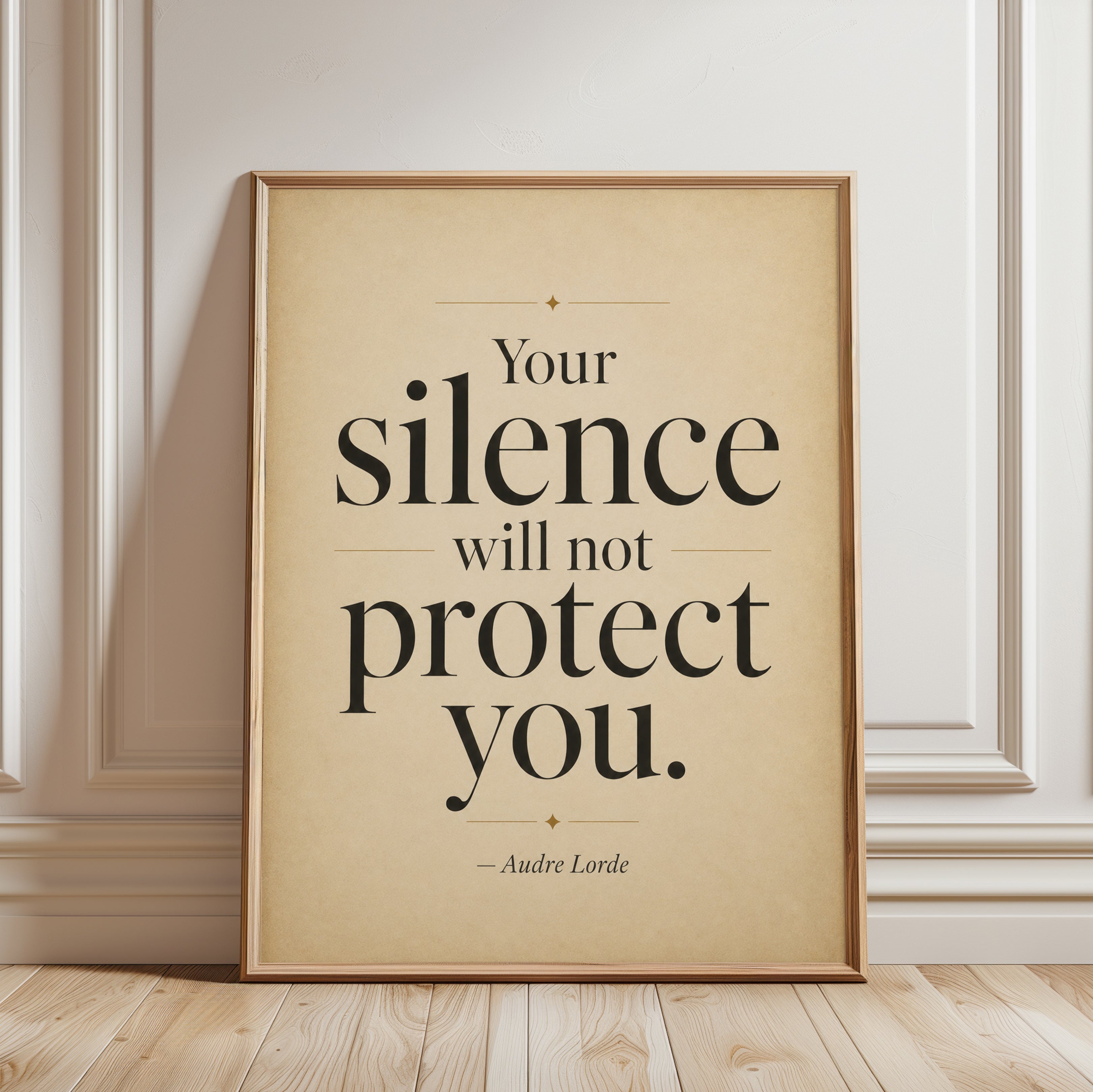 Empowerment Quote Print – Audre Lorde Wall Art - framed detail