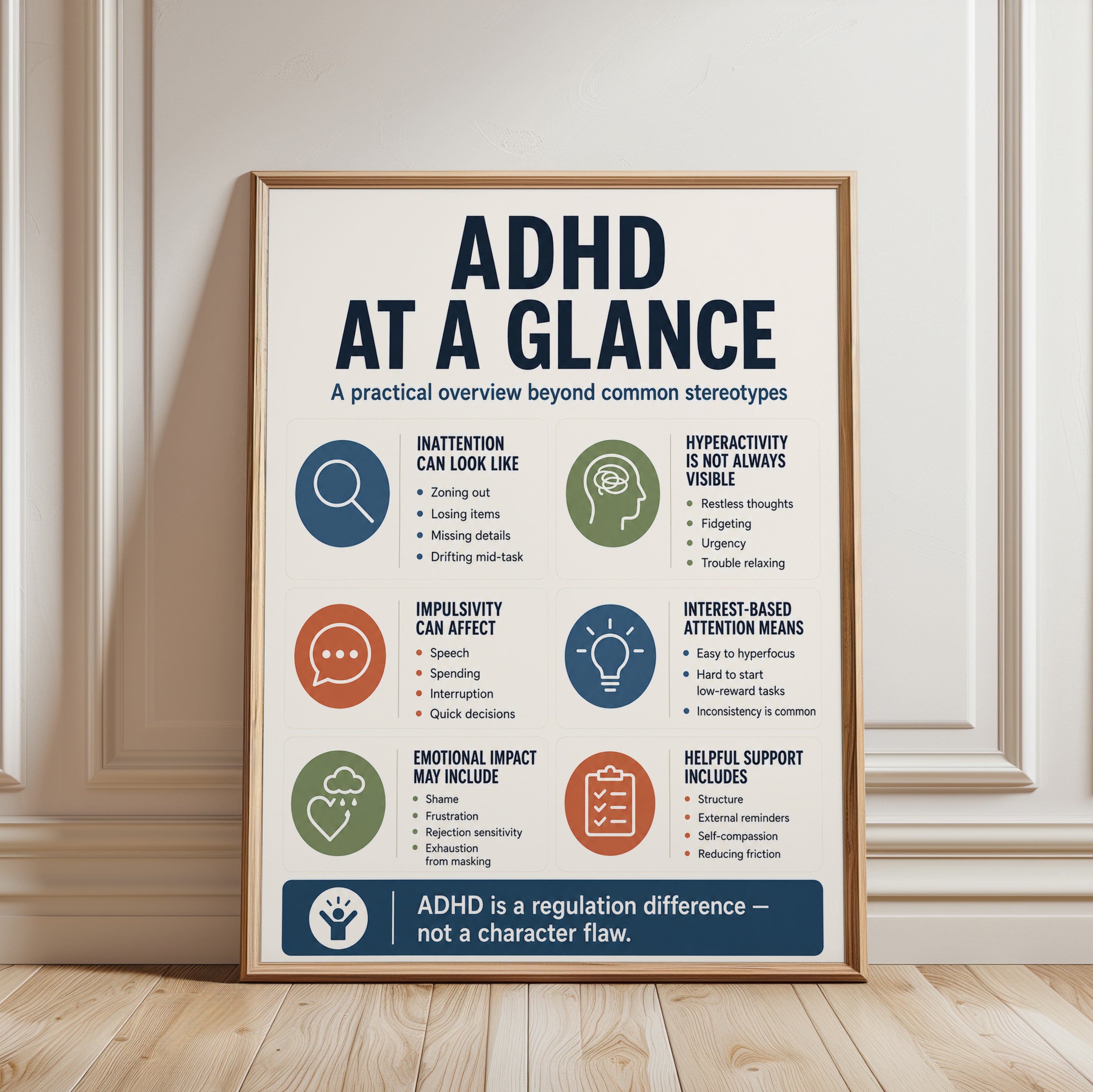ADHD Awareness Print - framed detail