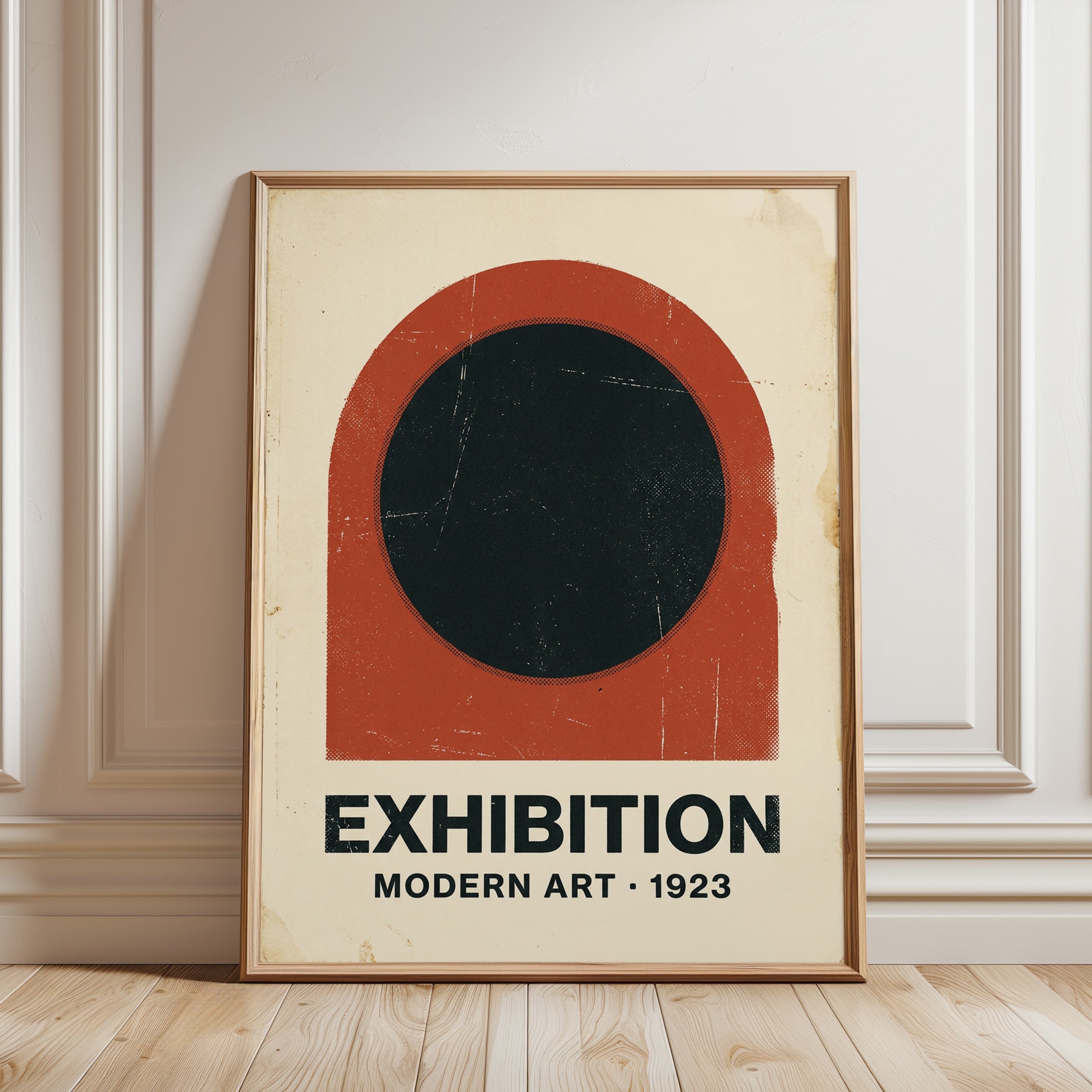 Exhibition Modern Art 1923 Poster: Bauhaus Geometric Design - framed detail