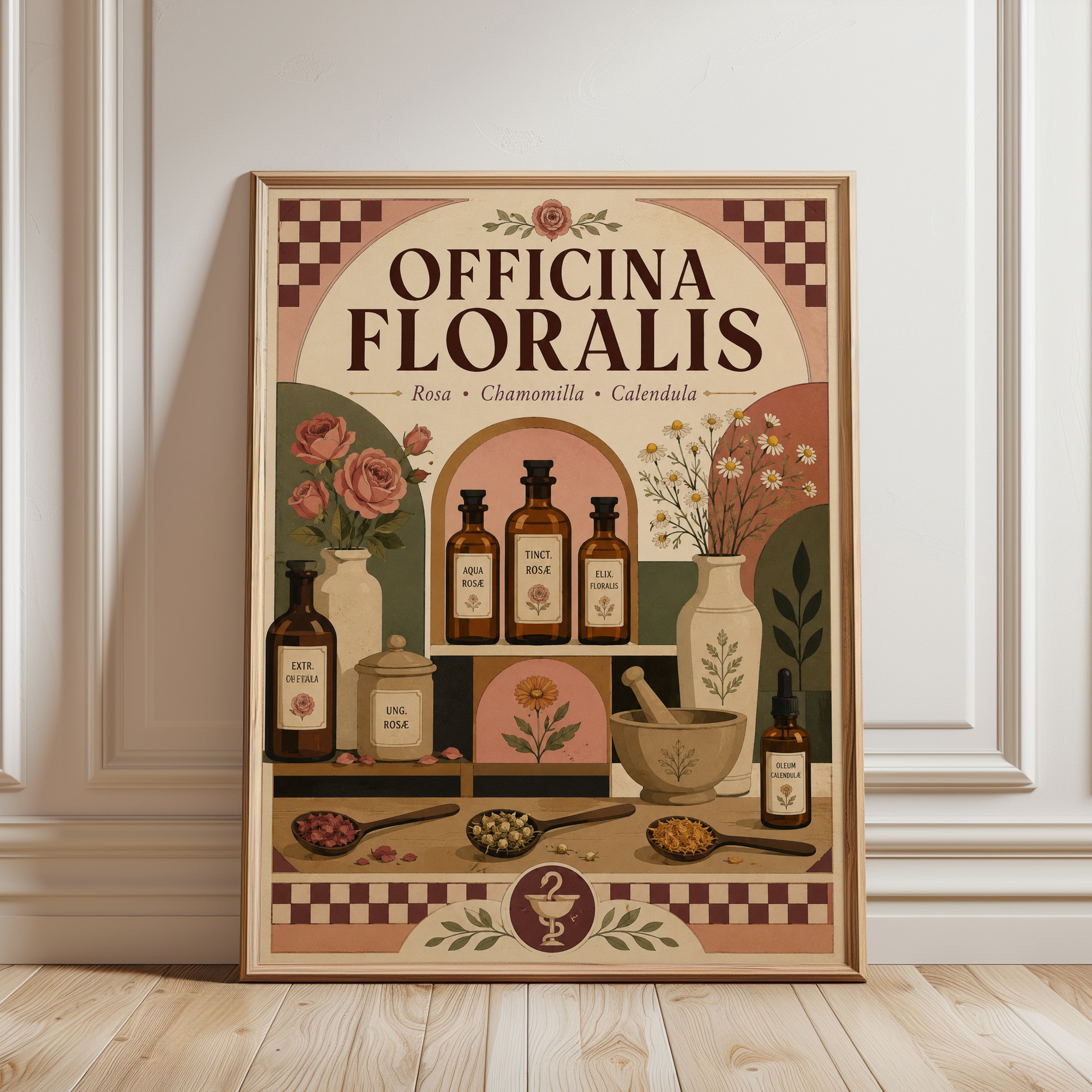 Herbal Apothecary Print - framed detail