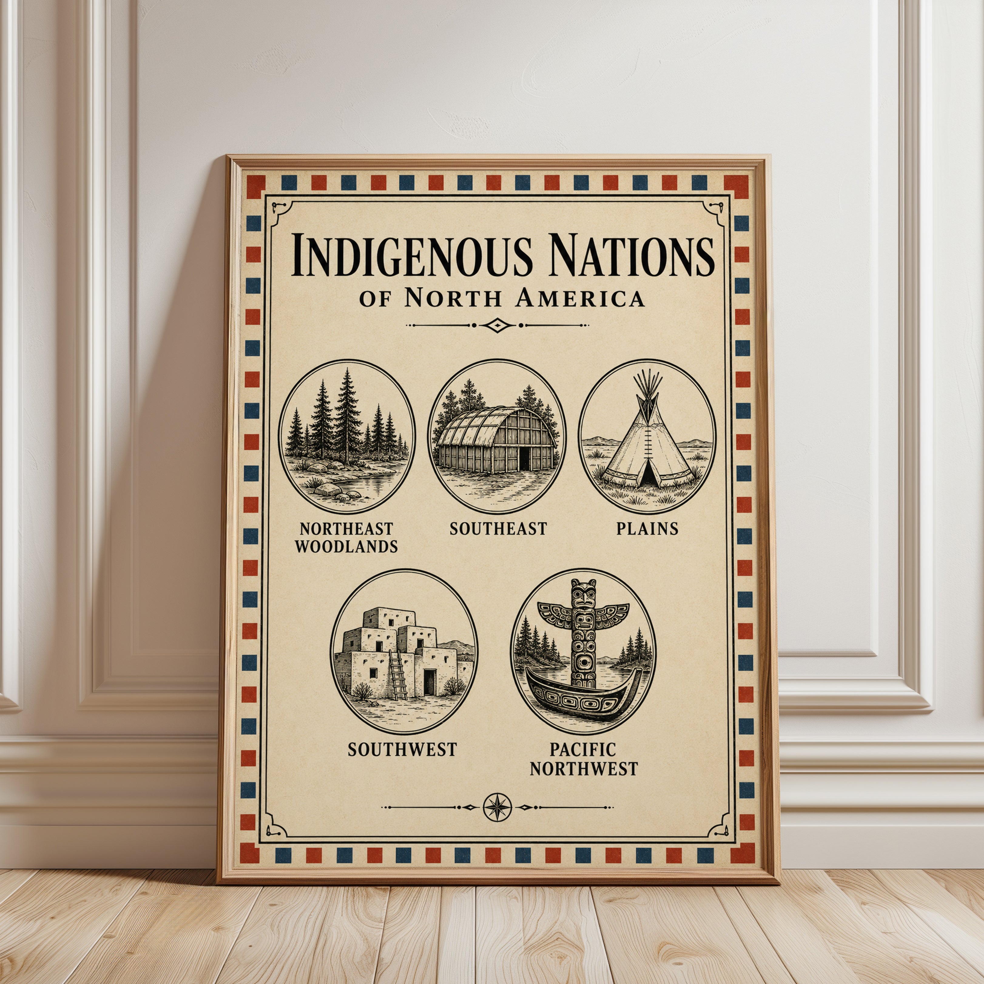 Indigenous Nations Poster - framed detail