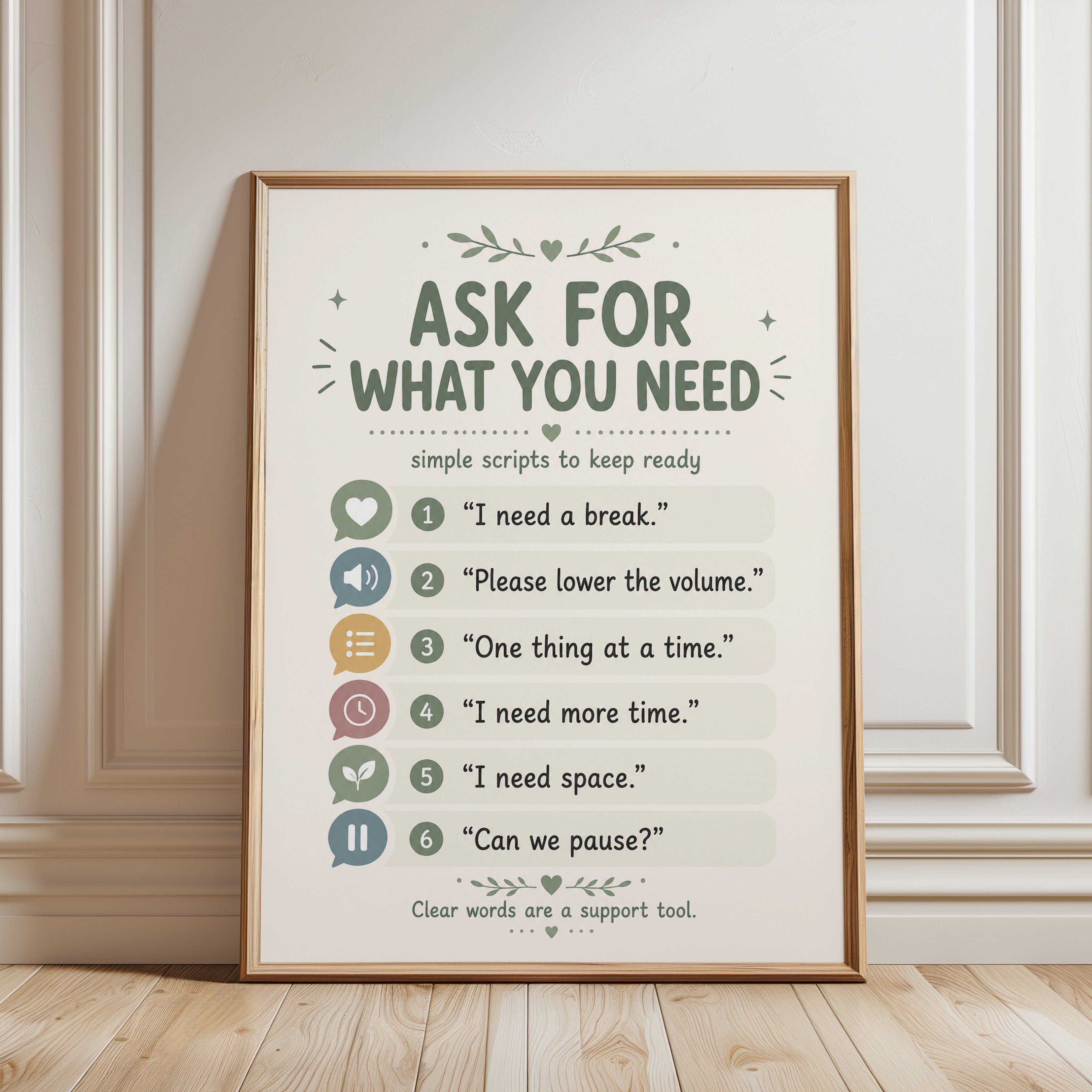 Calm Communication Print - framed detail