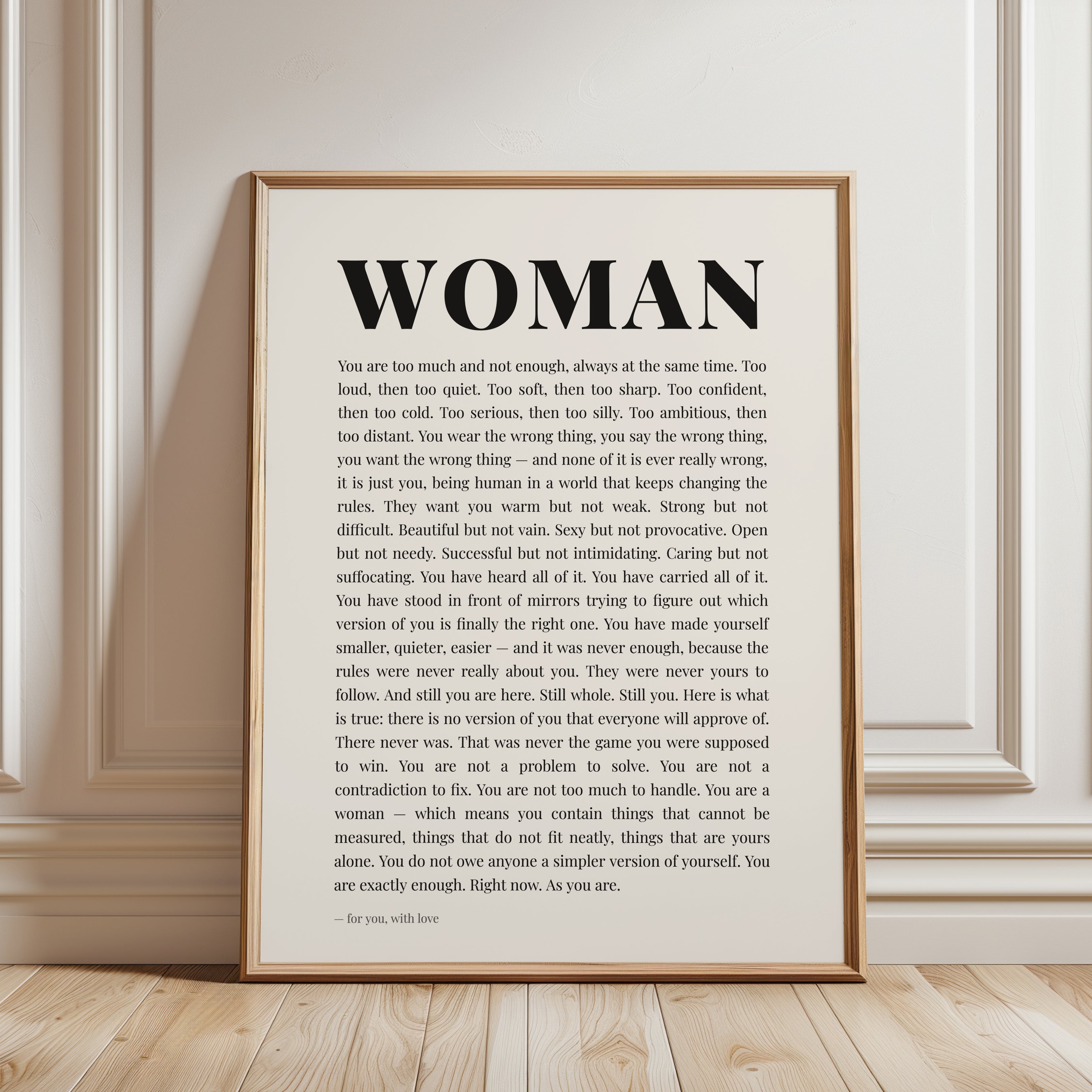Woman Empowerment Print – Feminist Wall Art - framed detail
