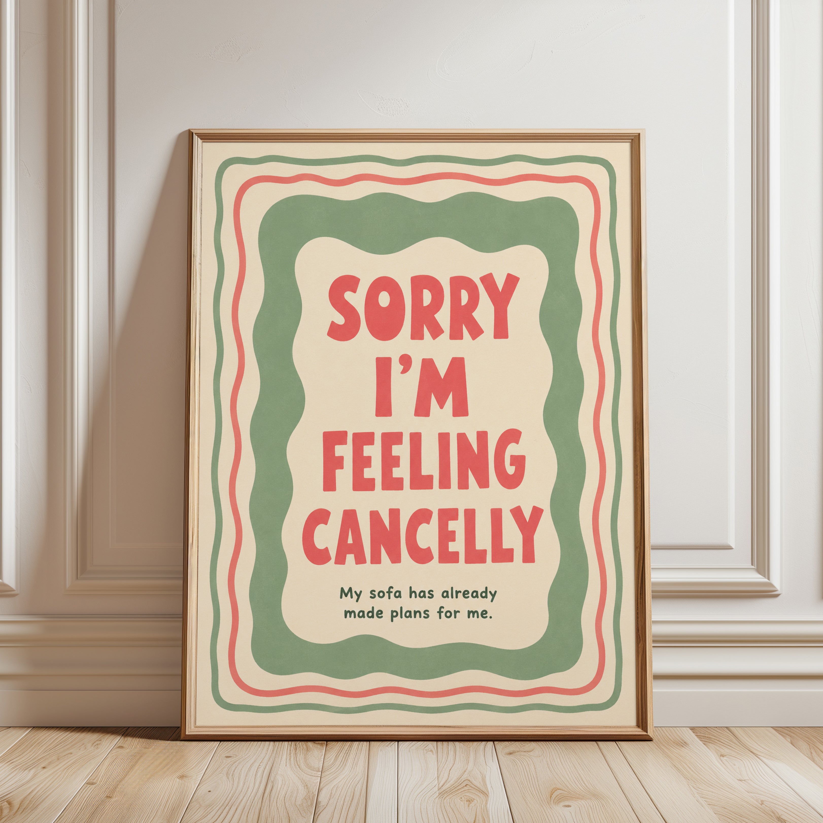 Feeling Cancelly Retro Poster: Humorous Vintage Typography Print - framed detail