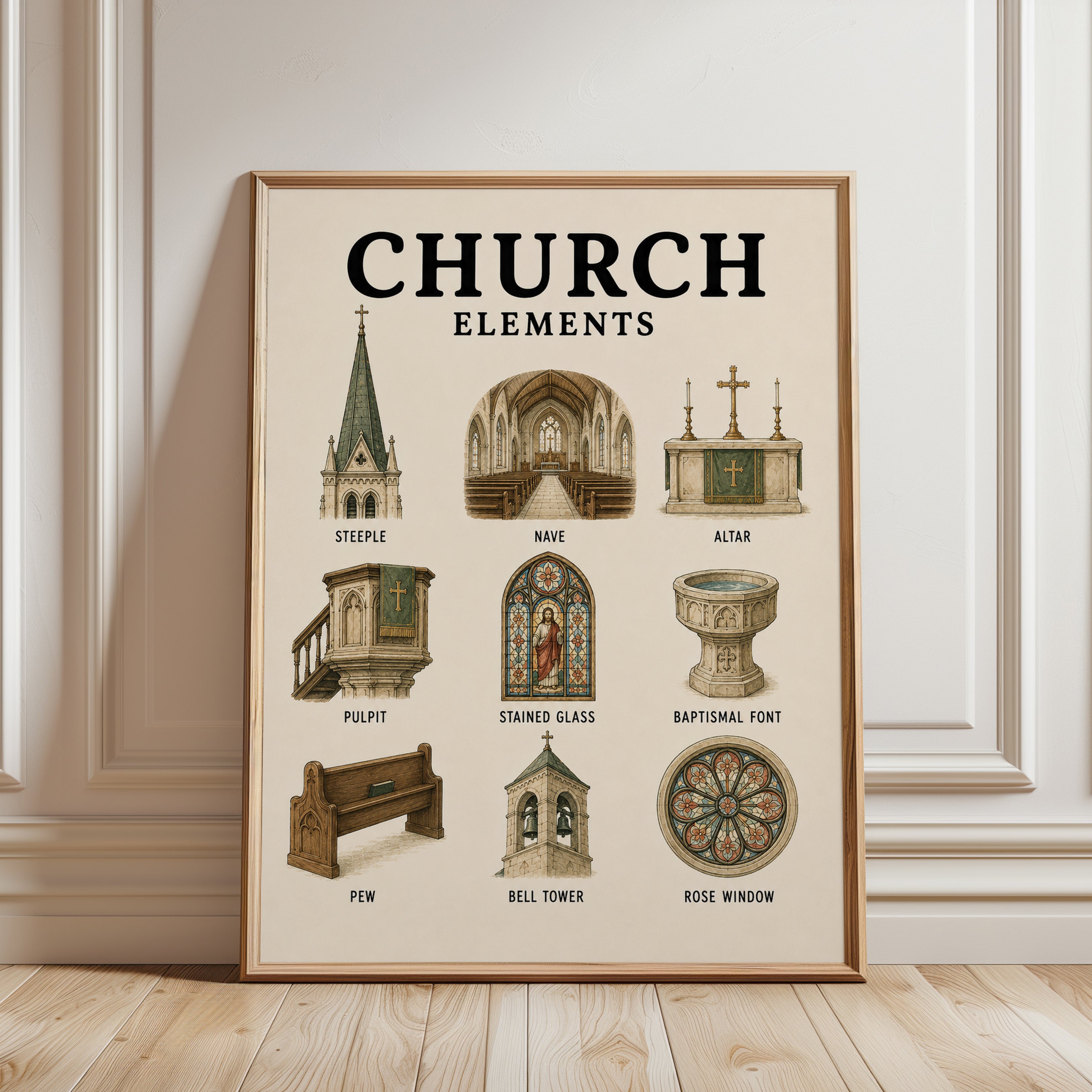 Religious Architecture Print - framed detail