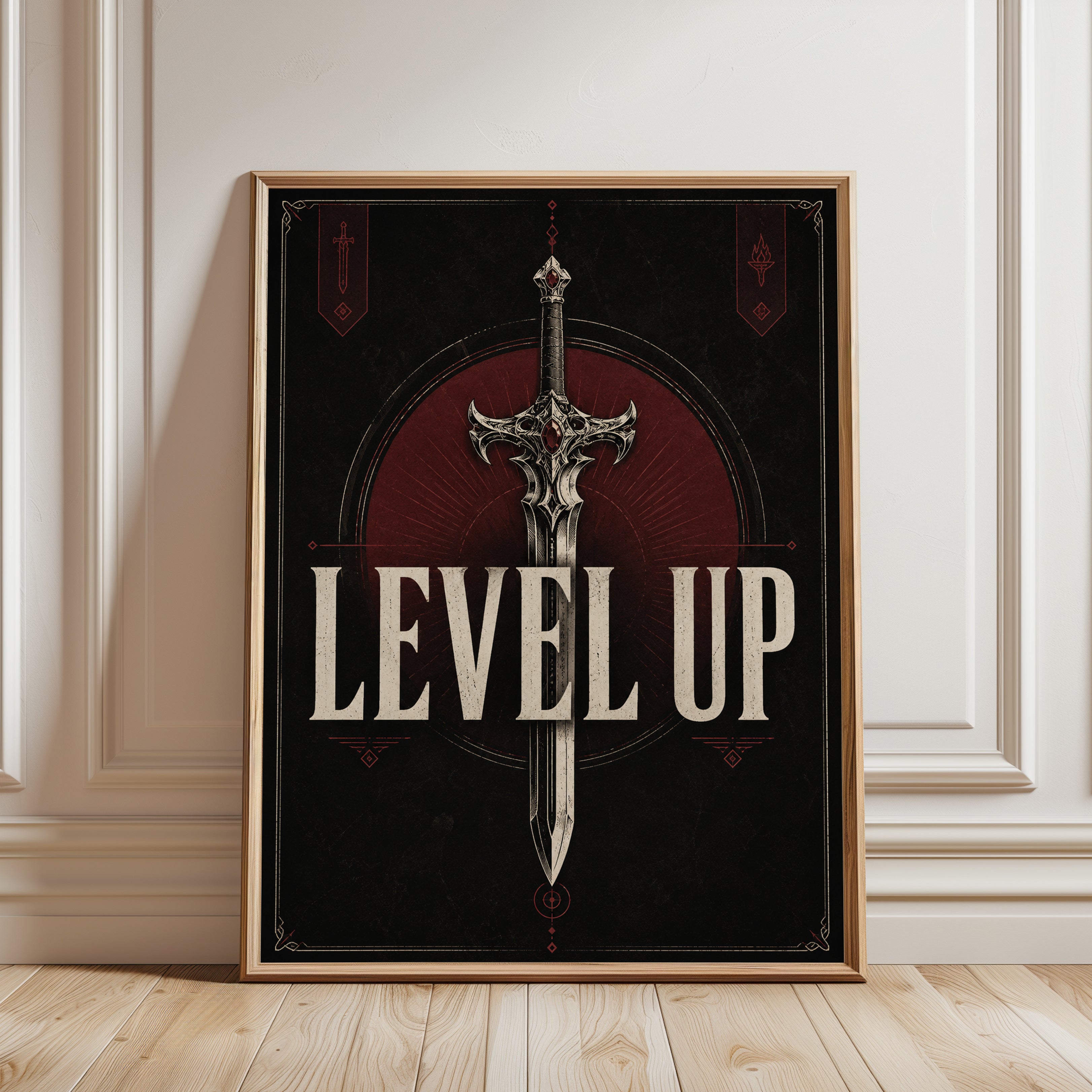 Fantasy Sword Poster - framed detail