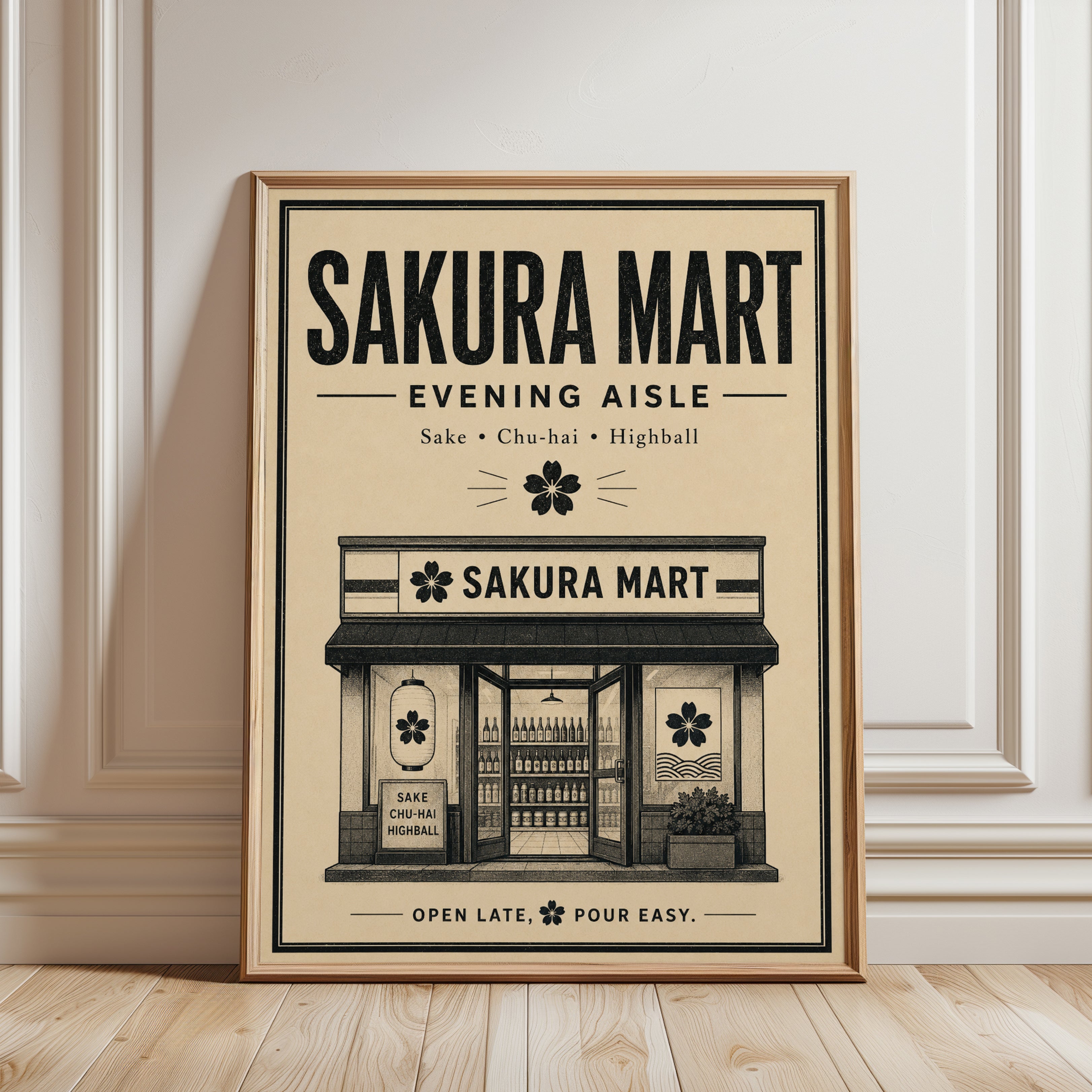 Vintage Japanese Convenience Store Print - framed detail