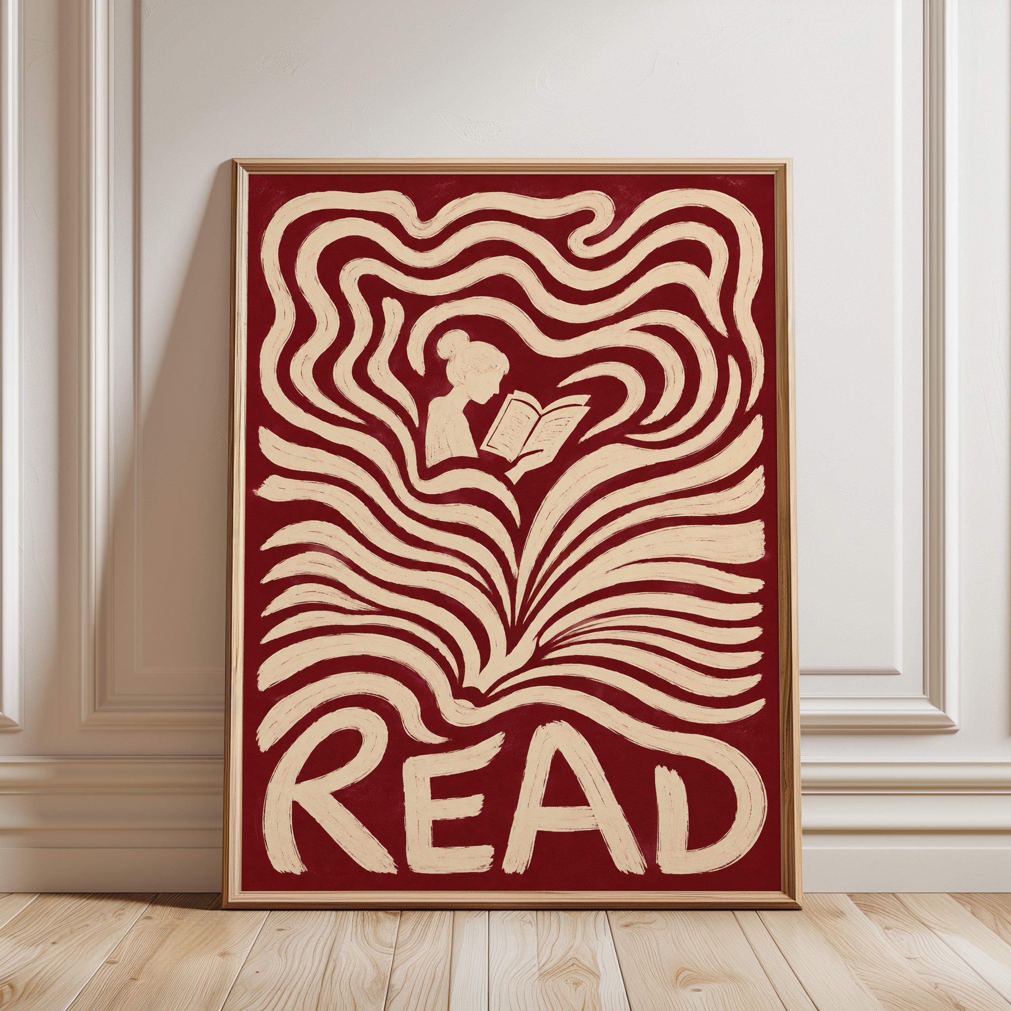 Reading Wall Art – Book Lover Decor - framed detail