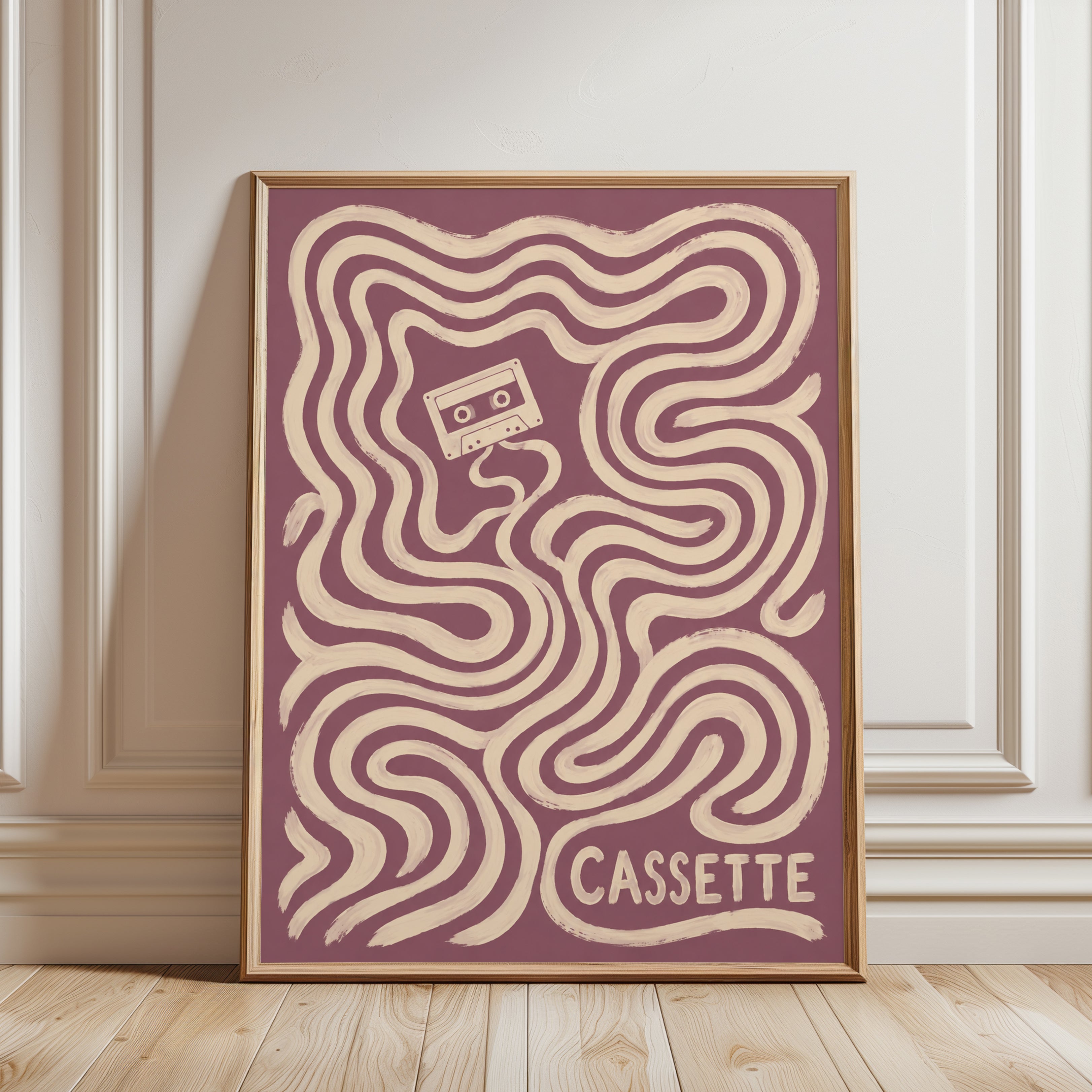 Retro Cassette Tape Poster - framed detail