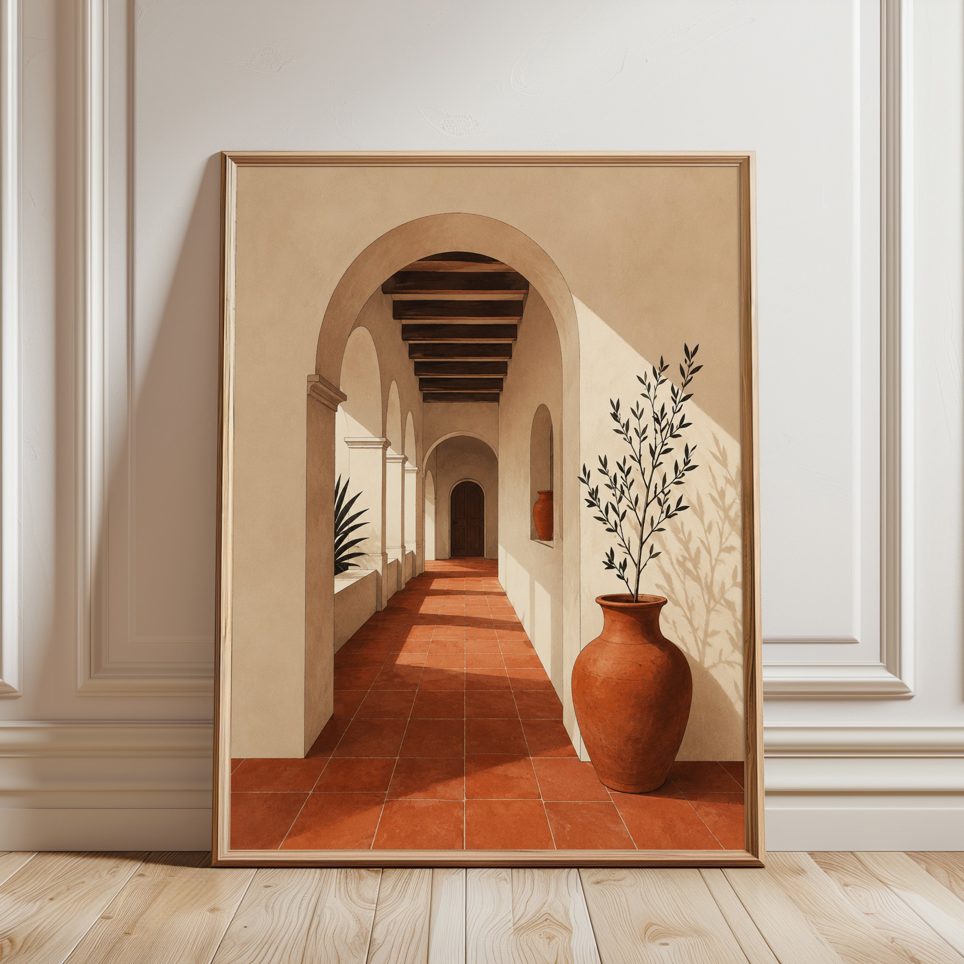 Mediterranean Archway Print - framed detail
