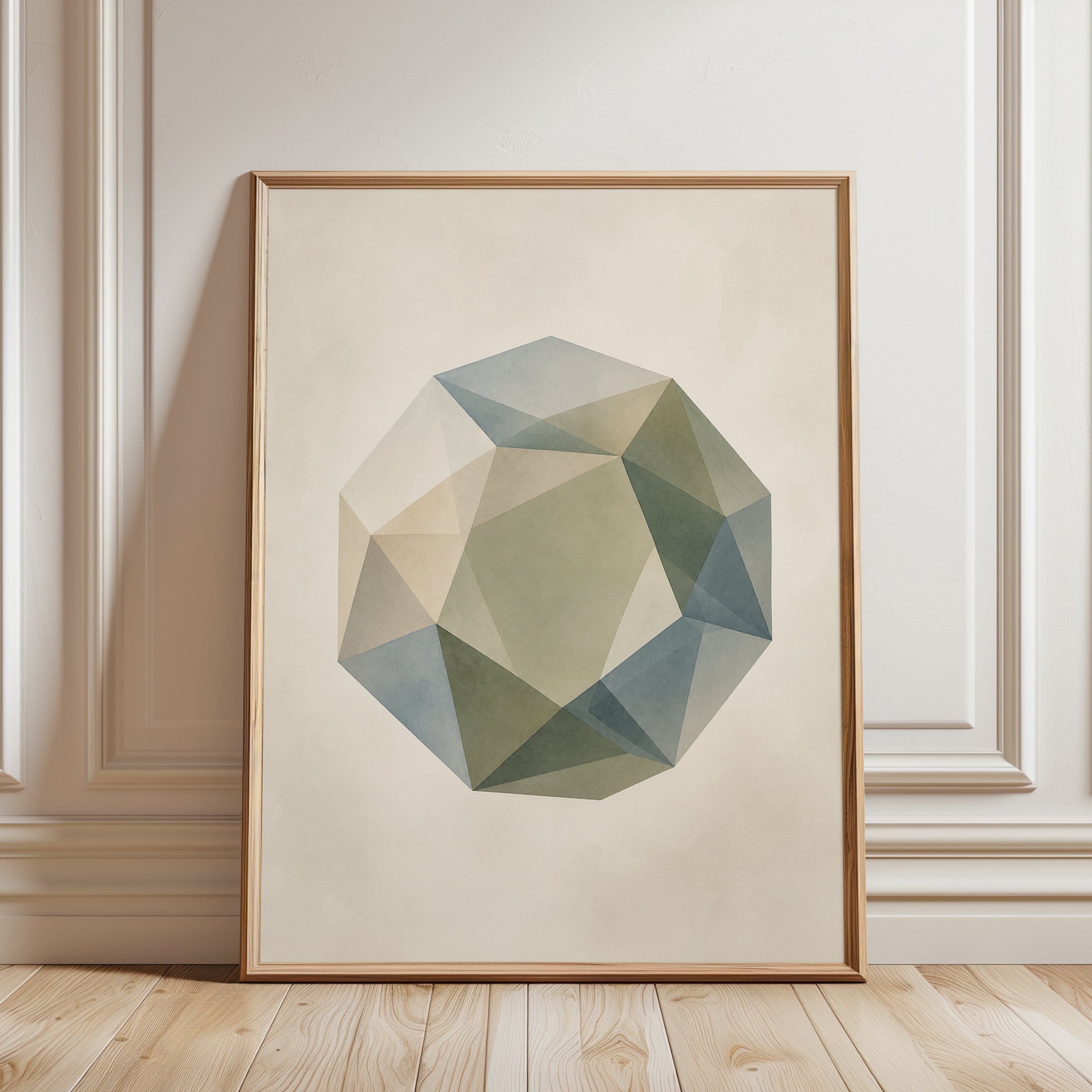Geometric Wall Art – Abstract Polygon Print - framed detail