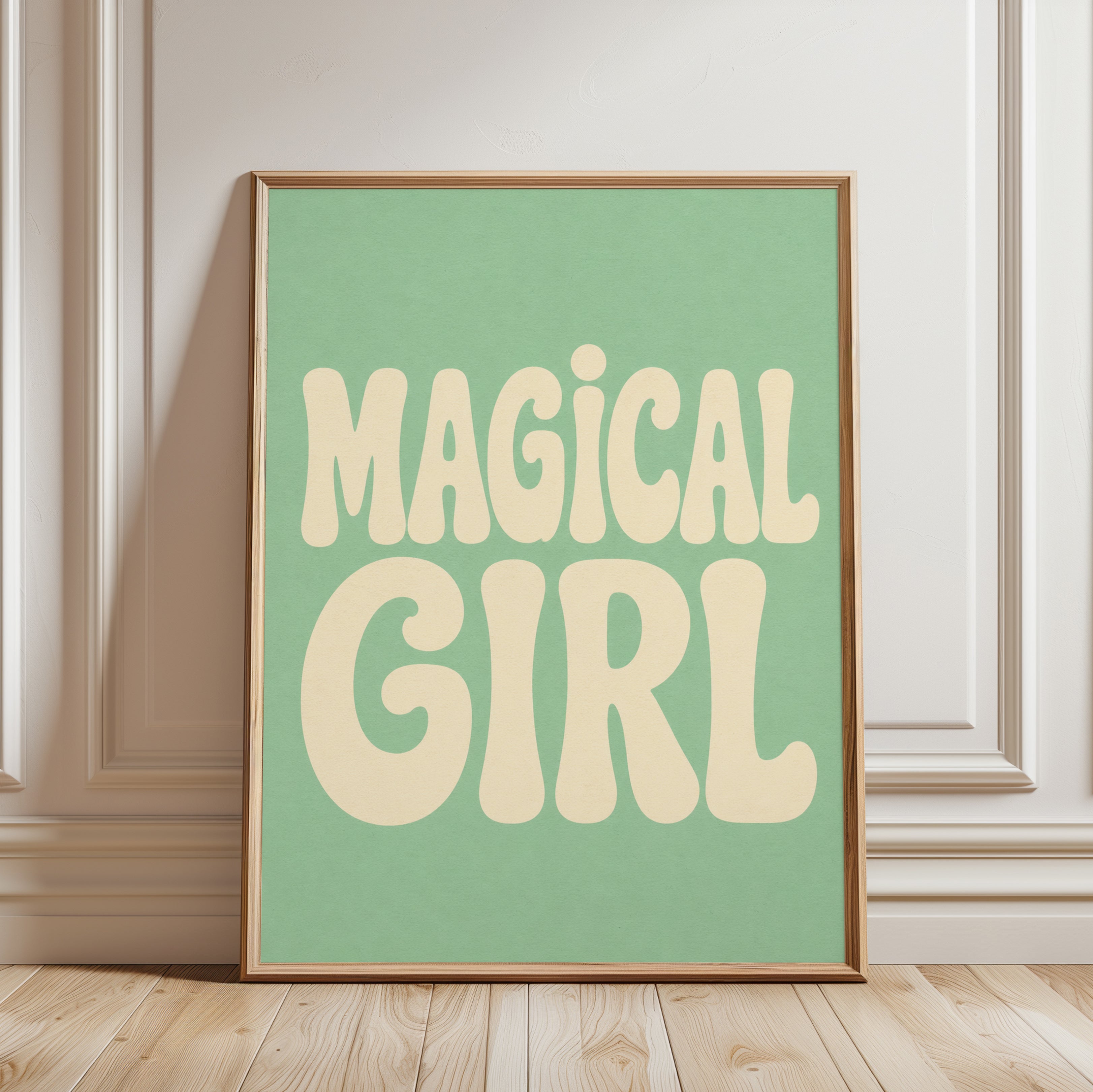 Magical Girl Typography Print - framed detail