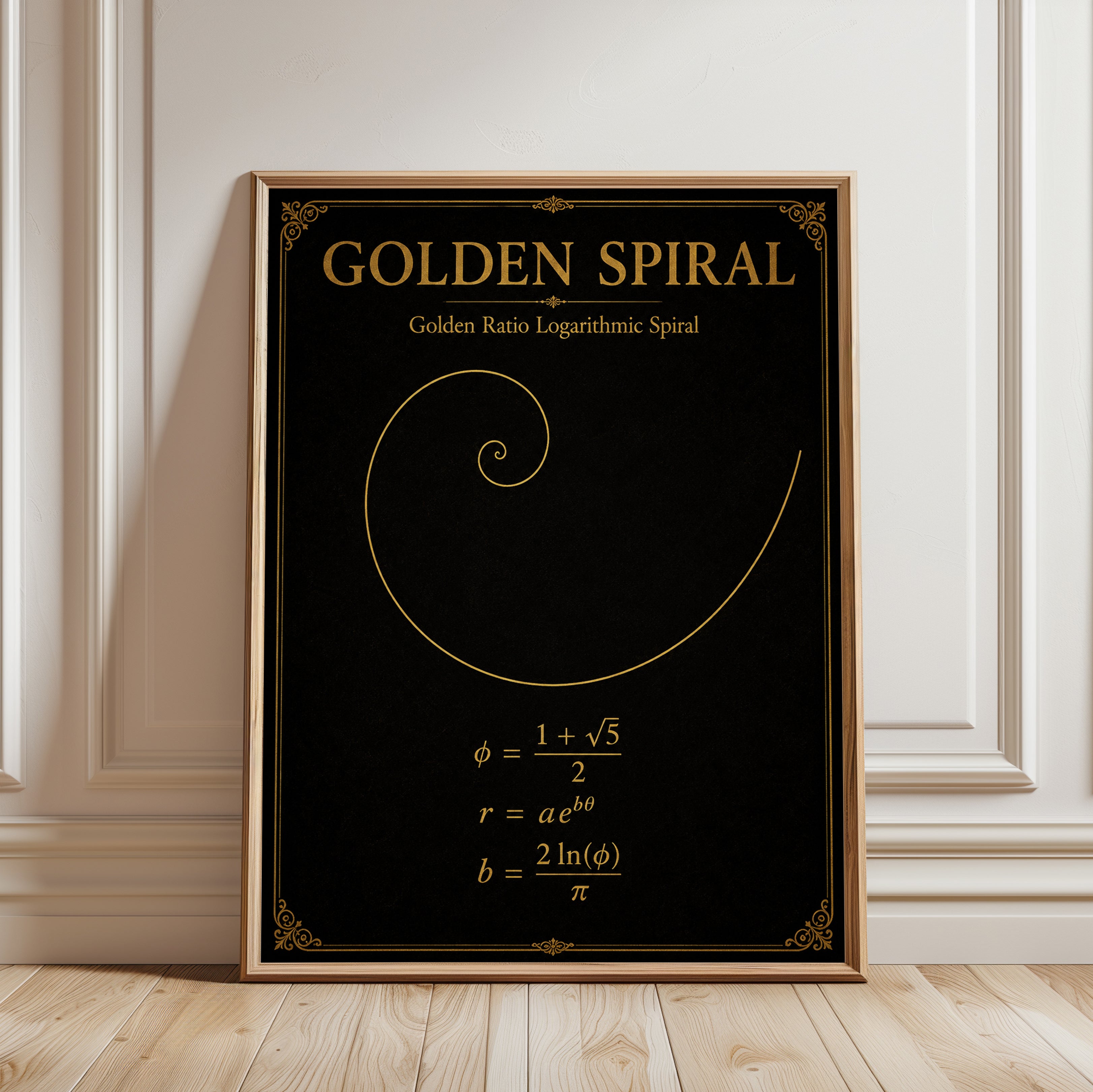 Golden Ratio Poster – Math Wall Art - framed detail