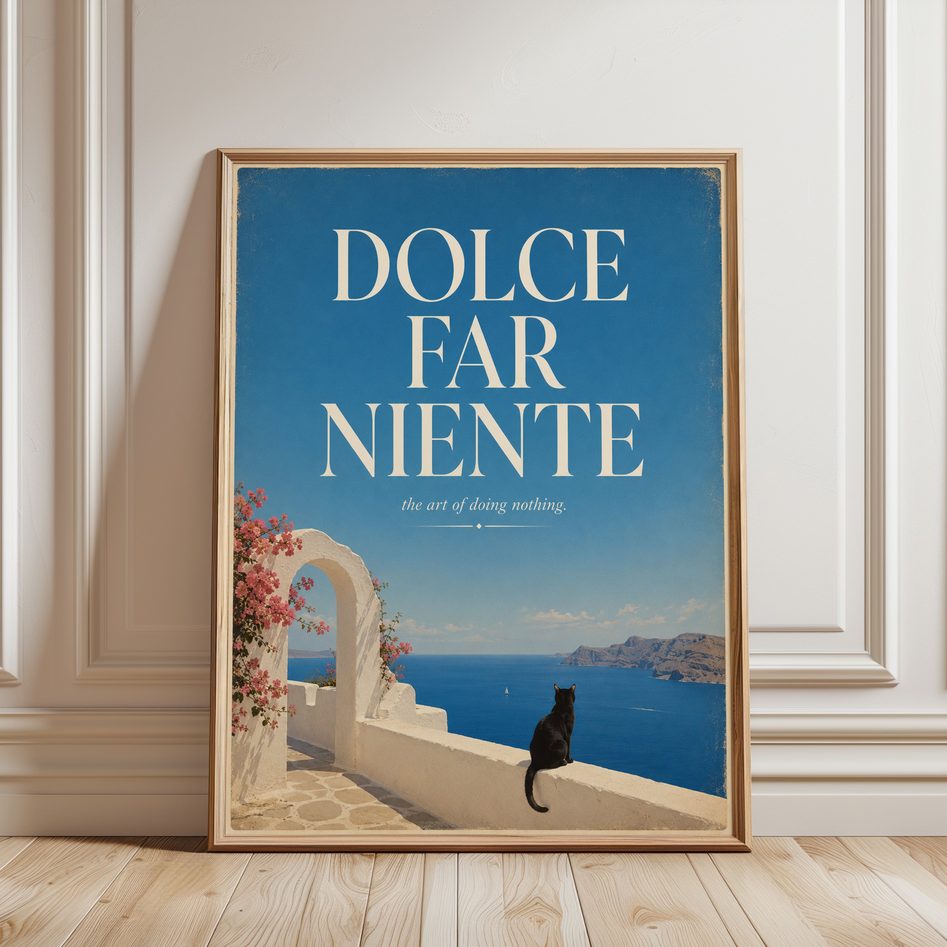 Dolce Far Niente Poster – Italian Quote Print - framed detail