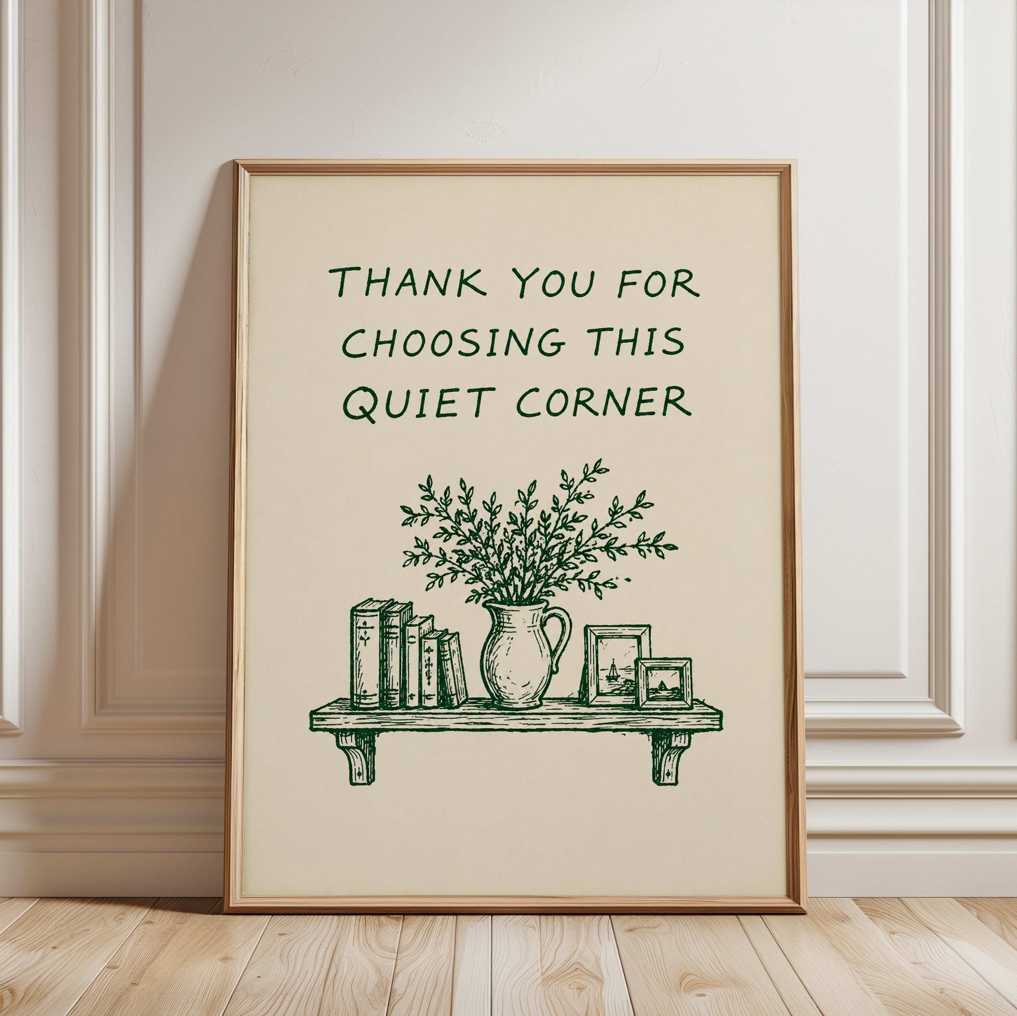 Quiet Corner Typographic Print - framed detail
