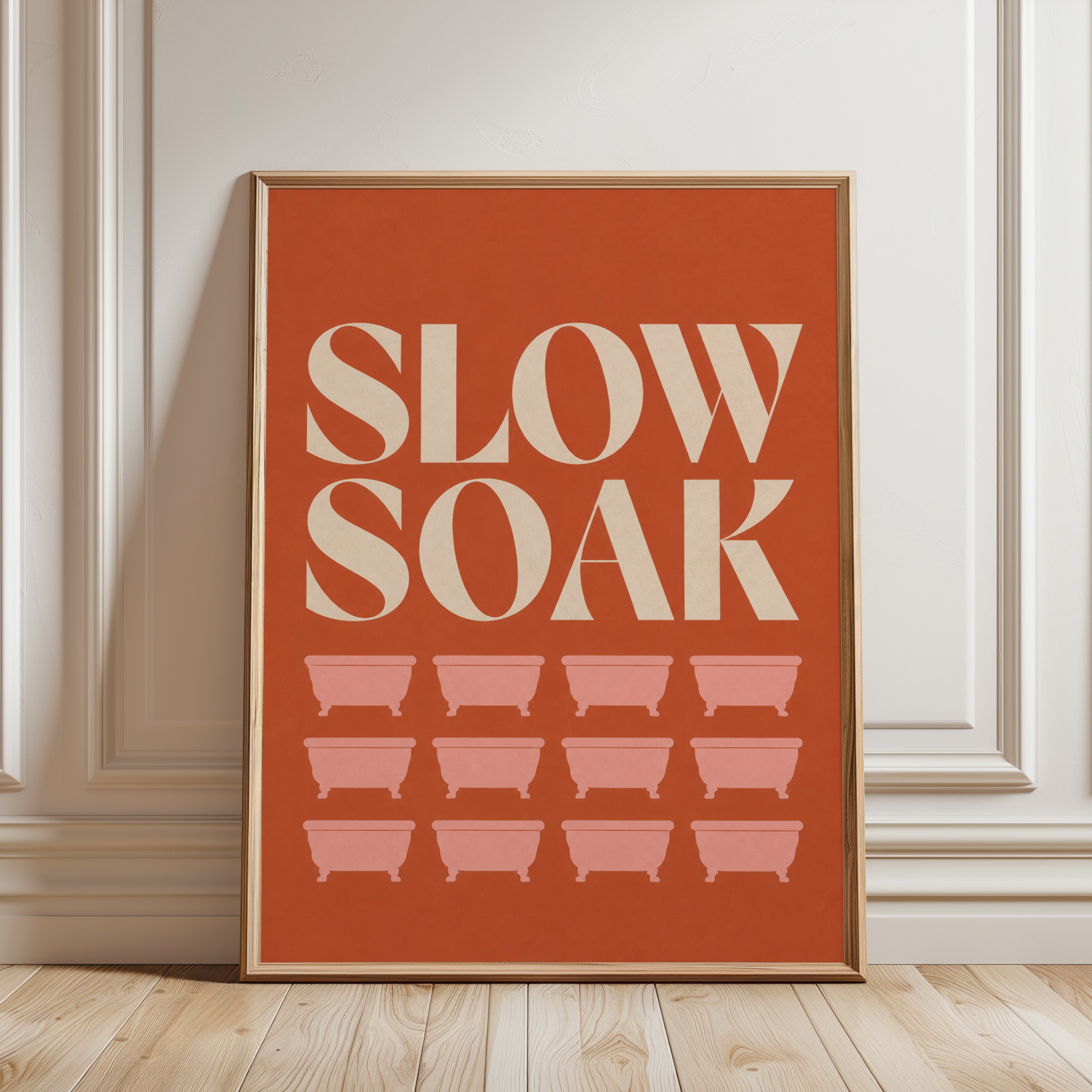 Slow Soak Bathroom Art - framed detail