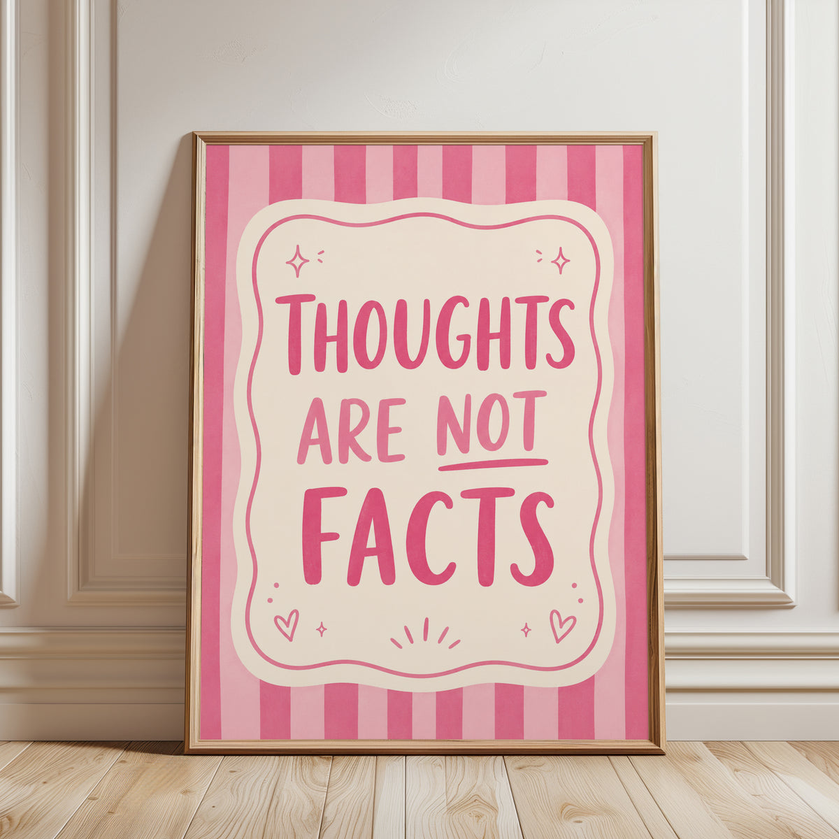 Mental Health Print – Bold Typography Poster - framed detail