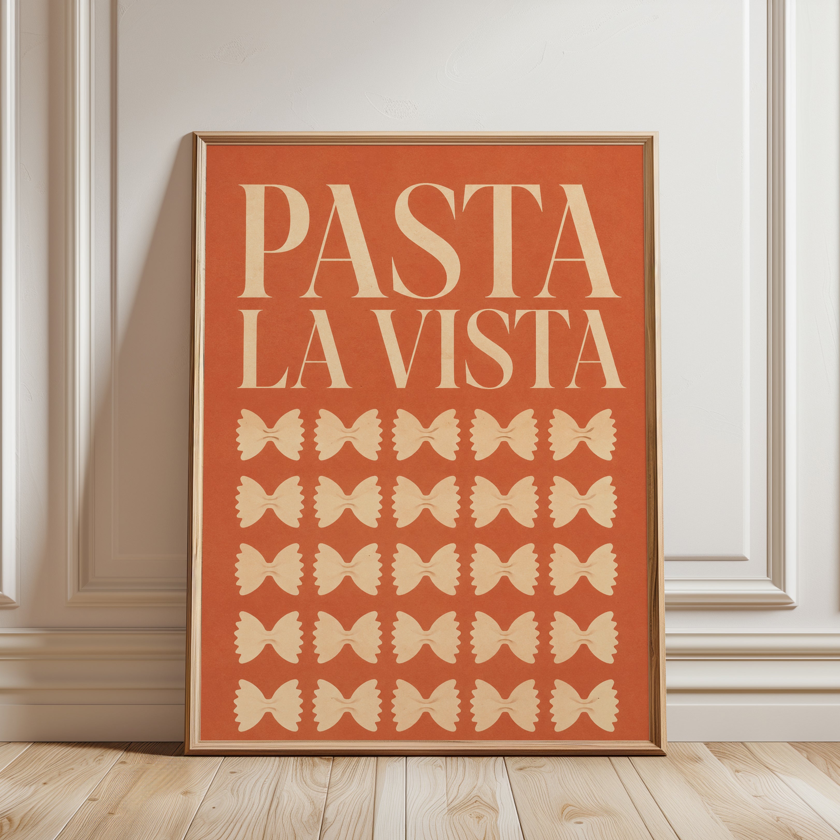 Italian Kitchen Print – Pasta La Vista - framed detail