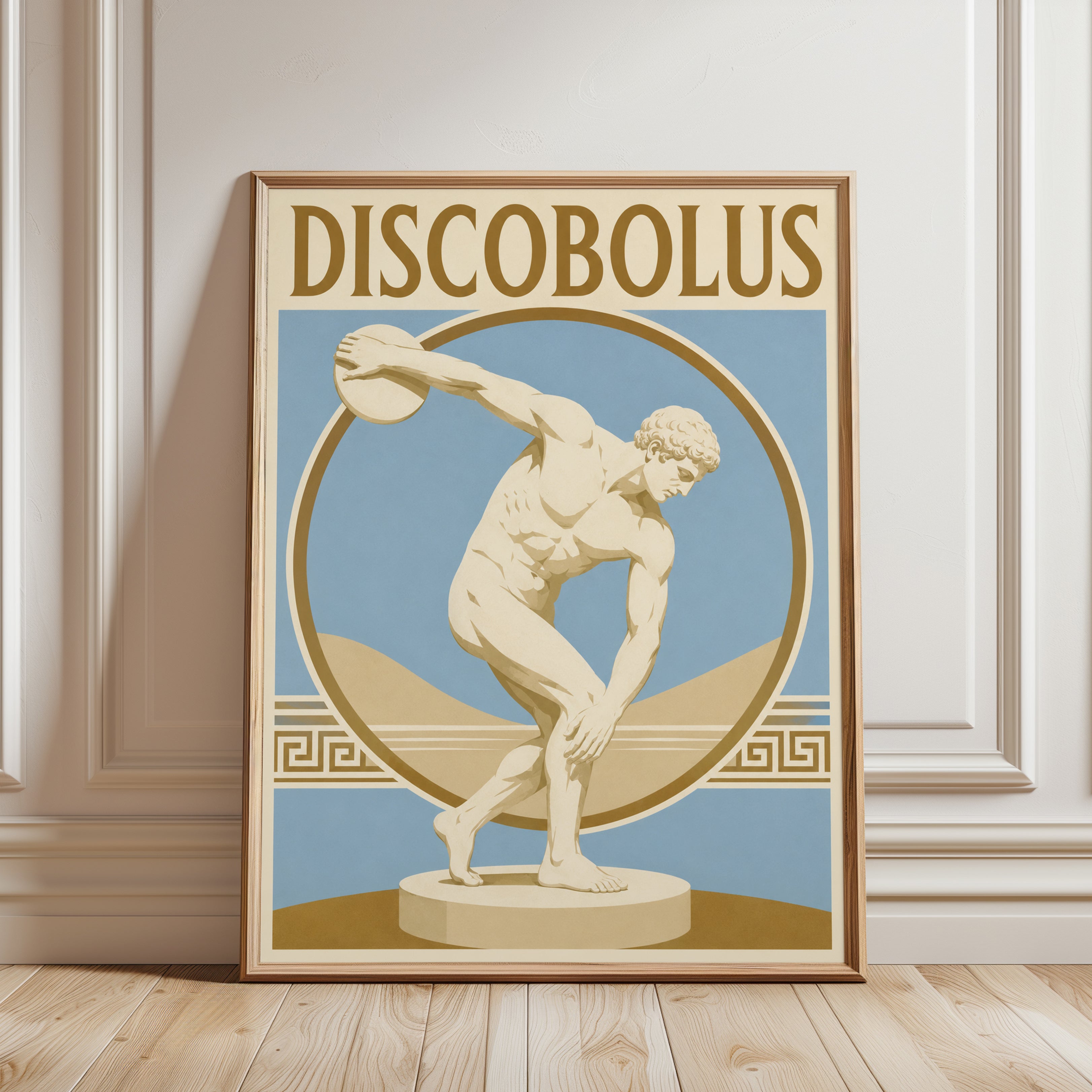 Greek Statue Poster – Discobolus Art Print - framed detail