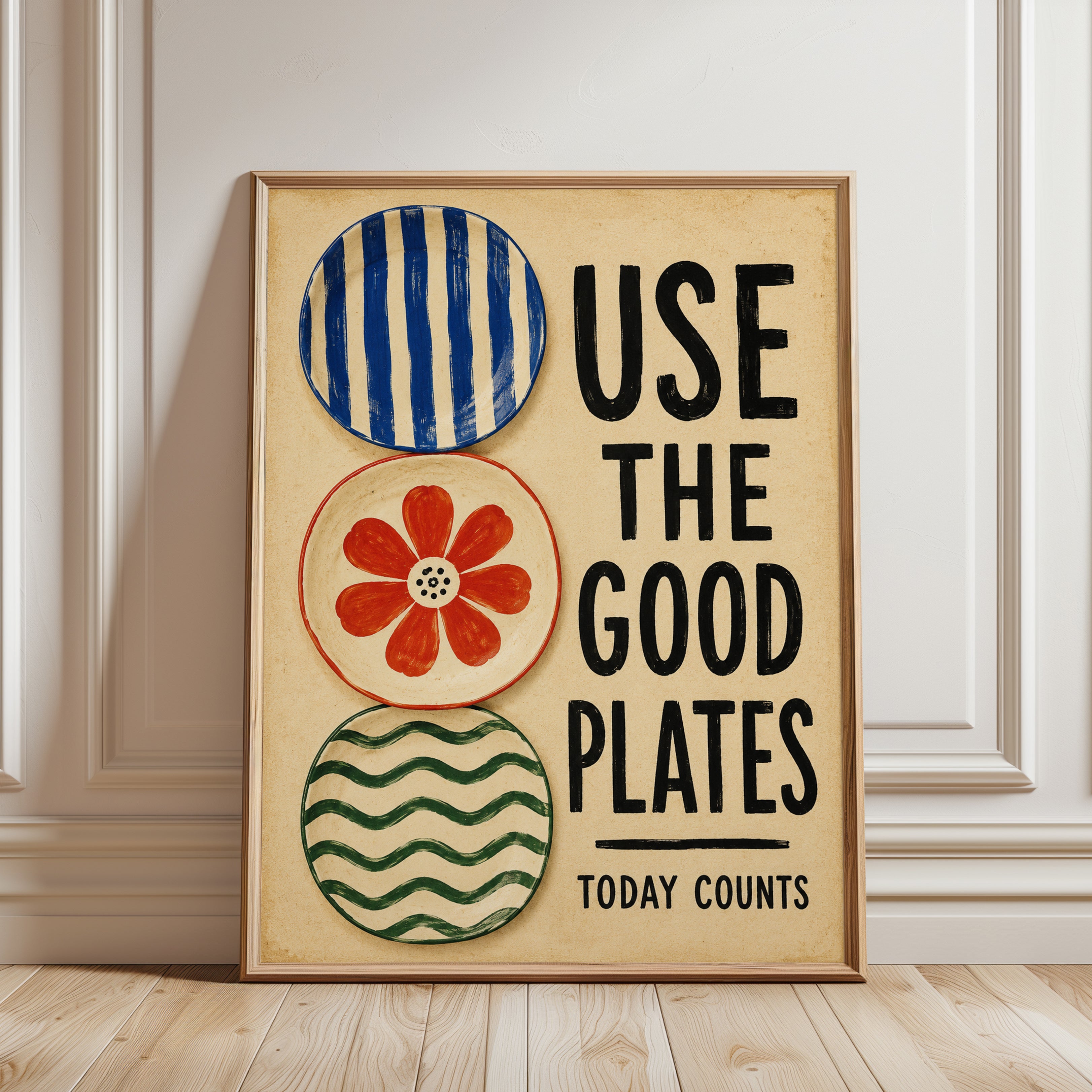 Kitchen Quote Wall Art - framed detail