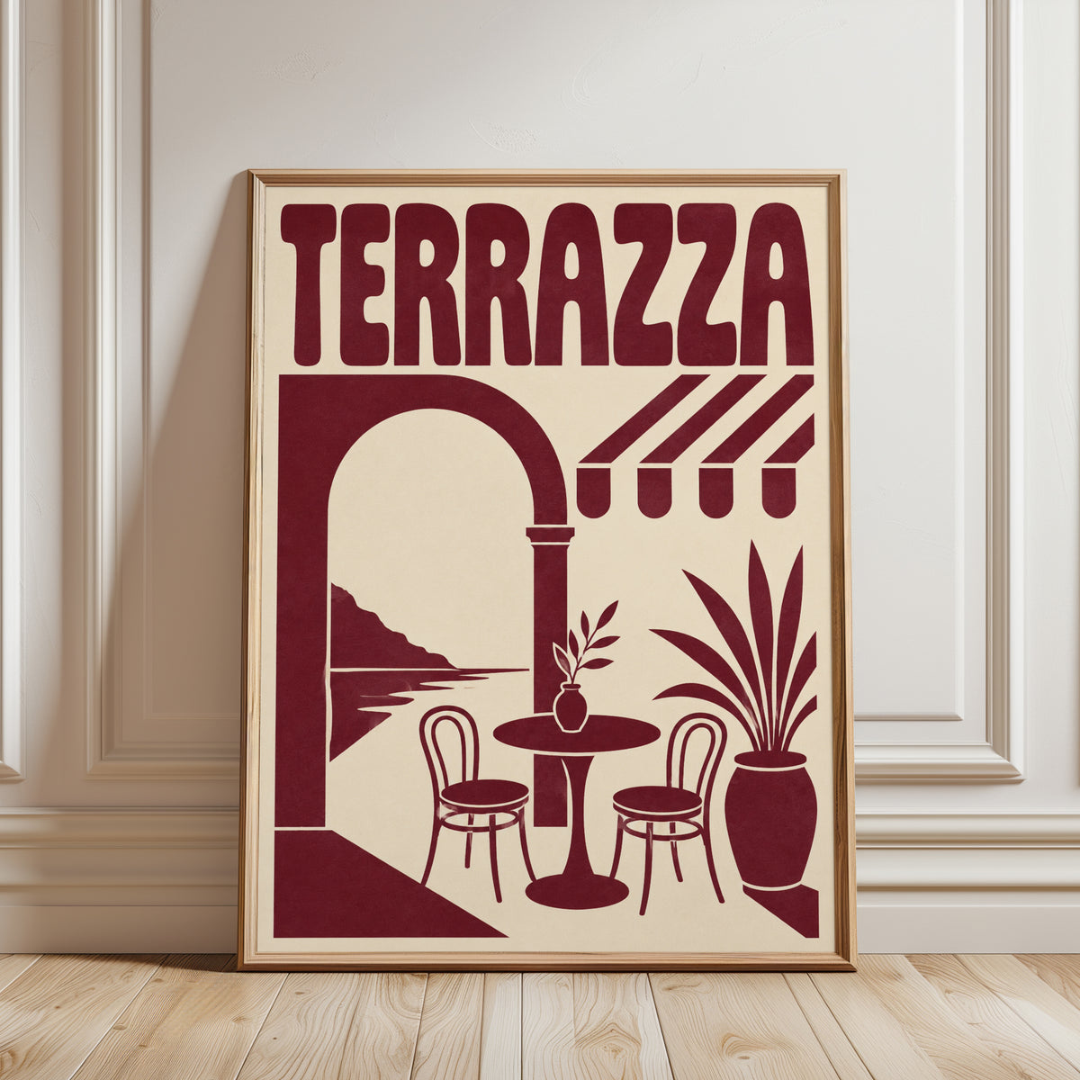 Terrazza Italian Cafe Print - framed detail