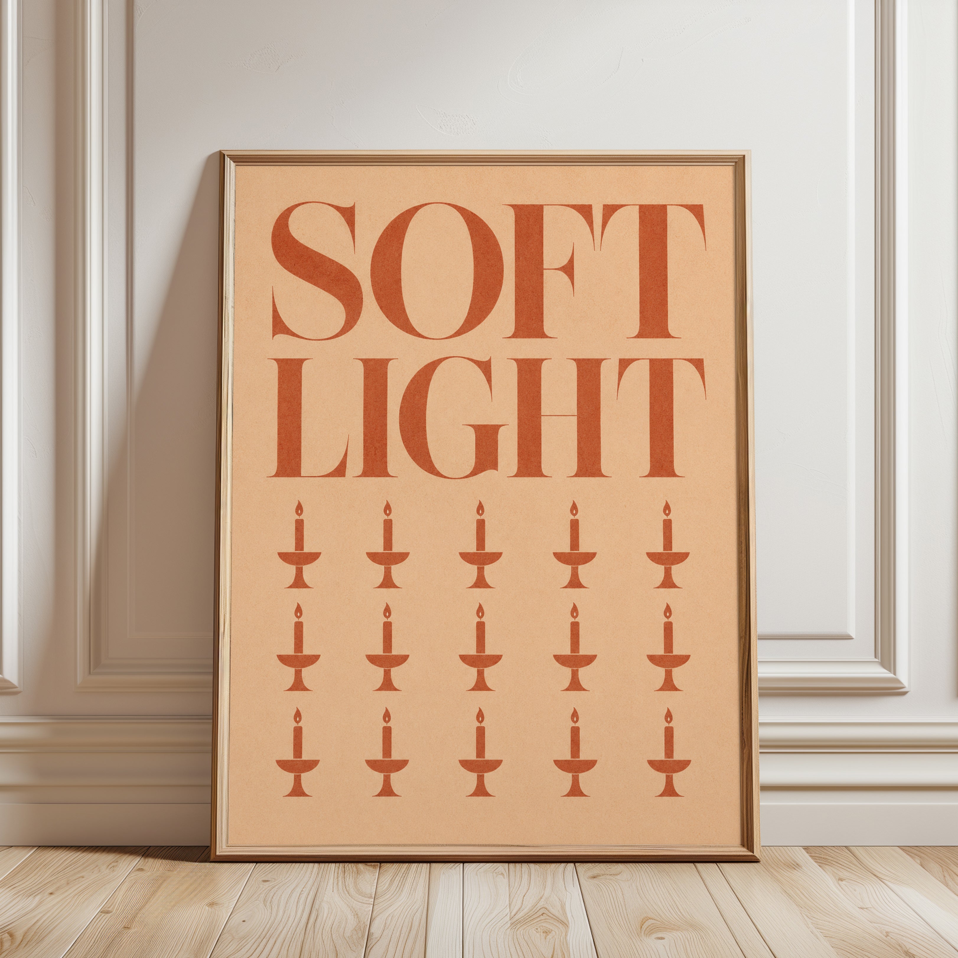 Typography Wall Art: Vintage Candlestick Design - framed detail