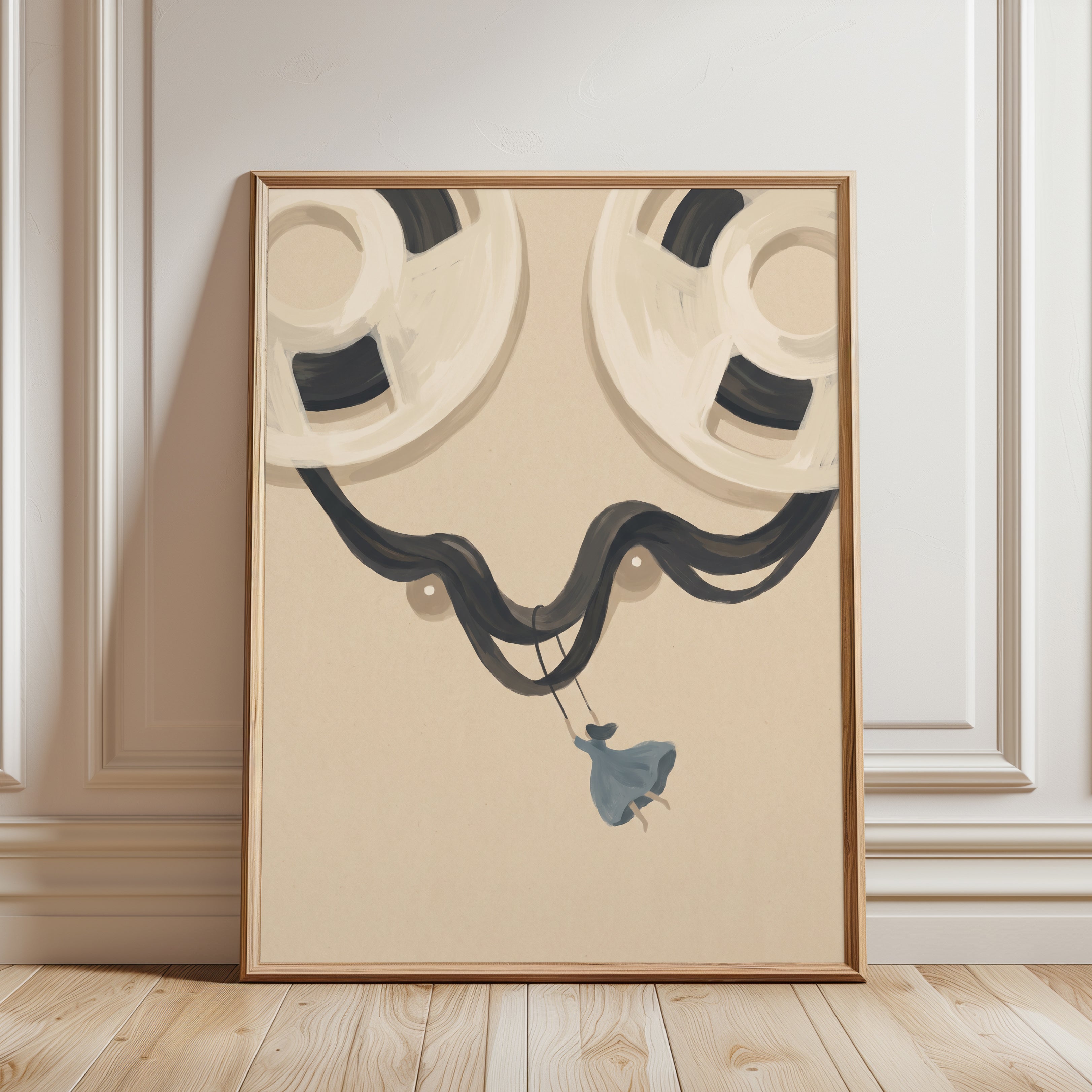 Dalí Inspired Portrait Print - framed detail