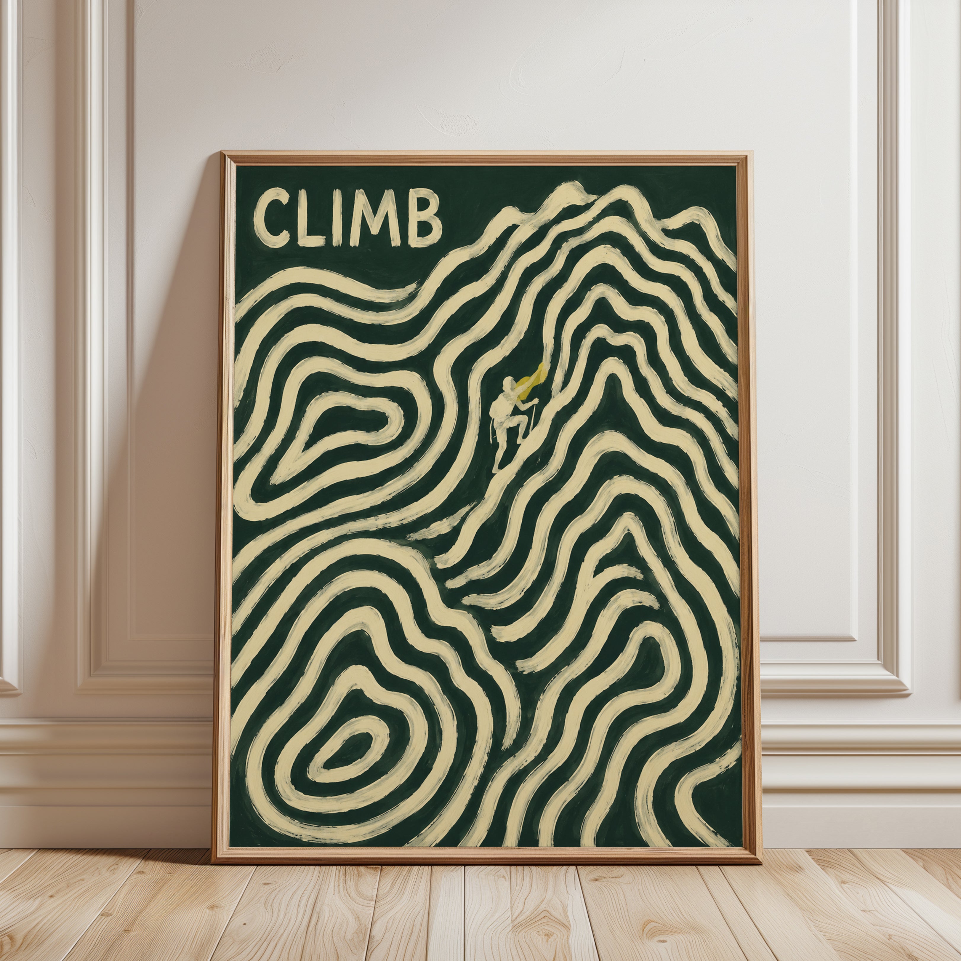Climbing Motivational Poster – Mountain Wall Art - framed detail