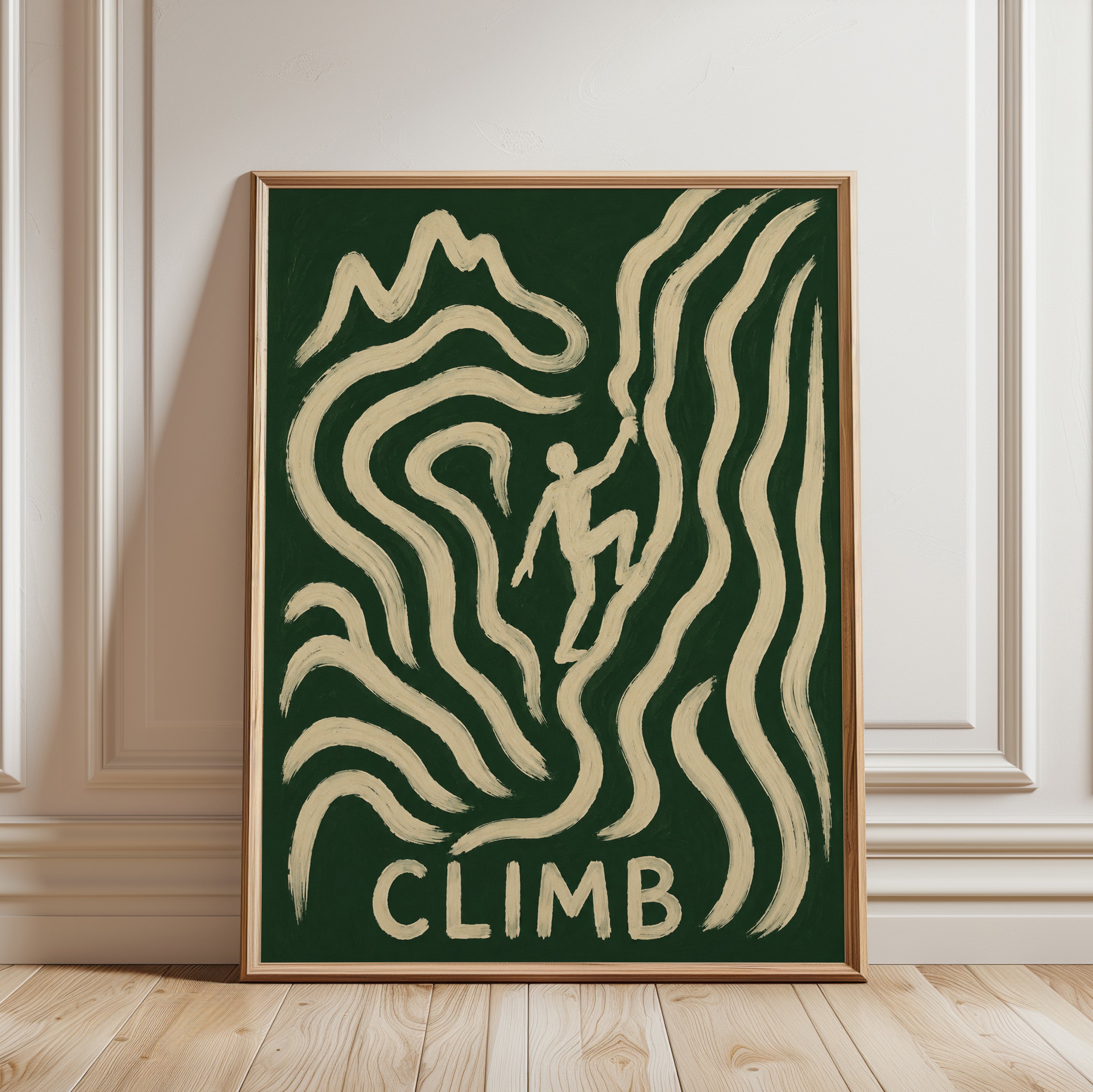 Motivational Quote Print – Climb Wall Art - framed detail