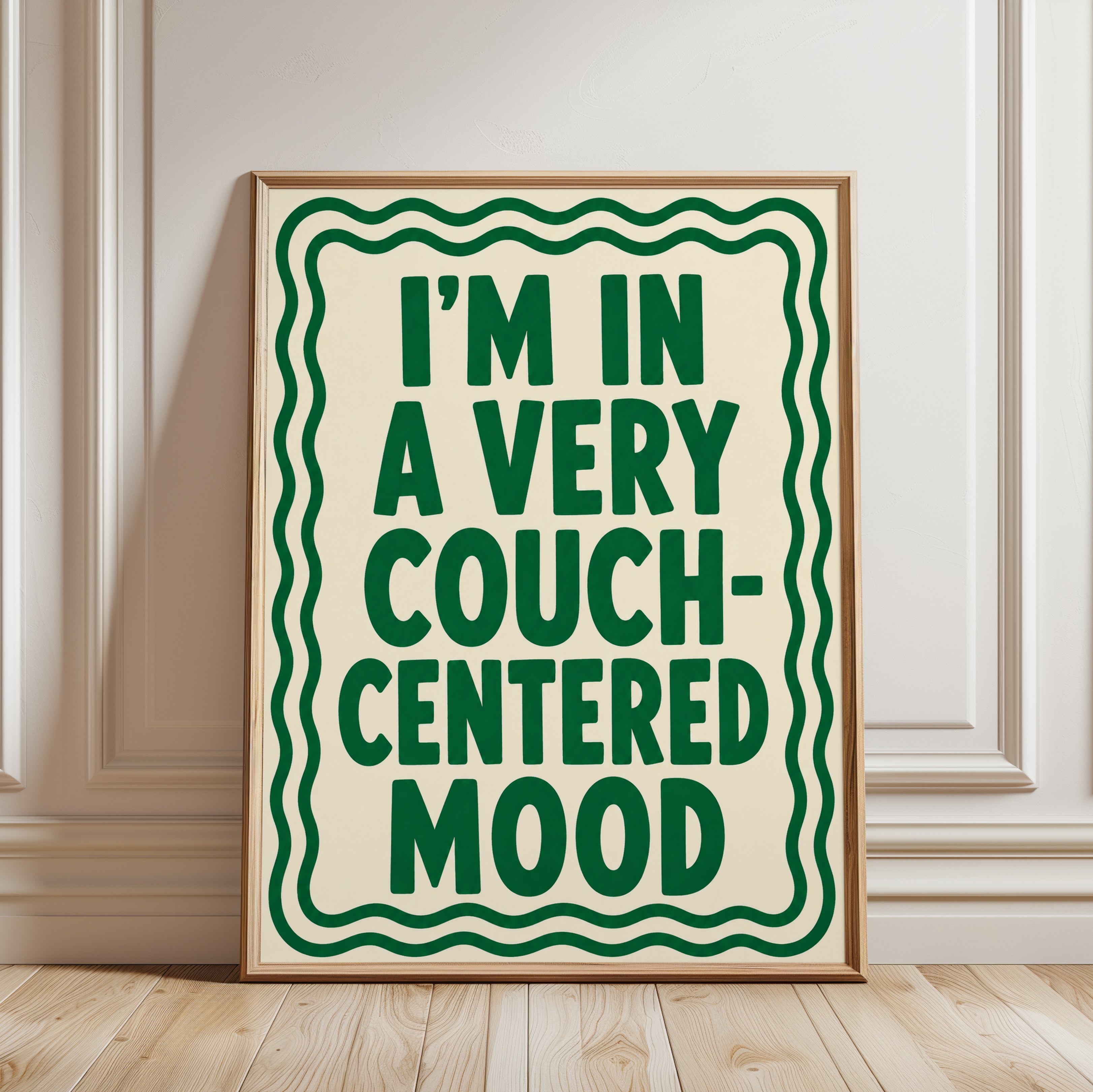 Couch Mood Quote Wall Art - framed detail