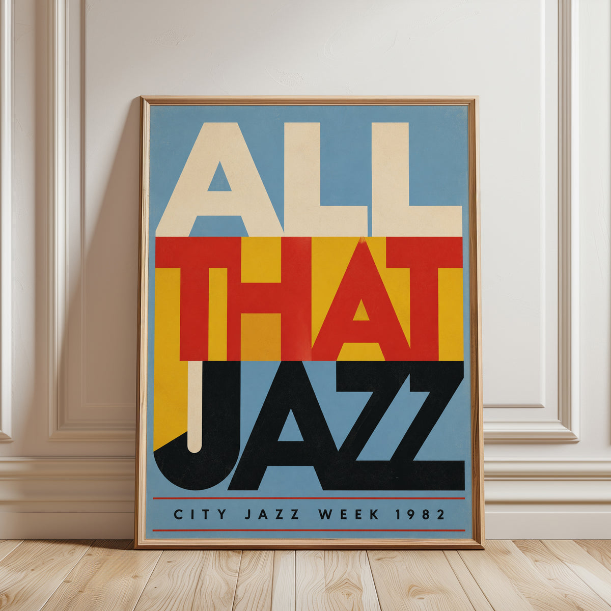 All That Jazz Poster – Retro Typography - framed detail