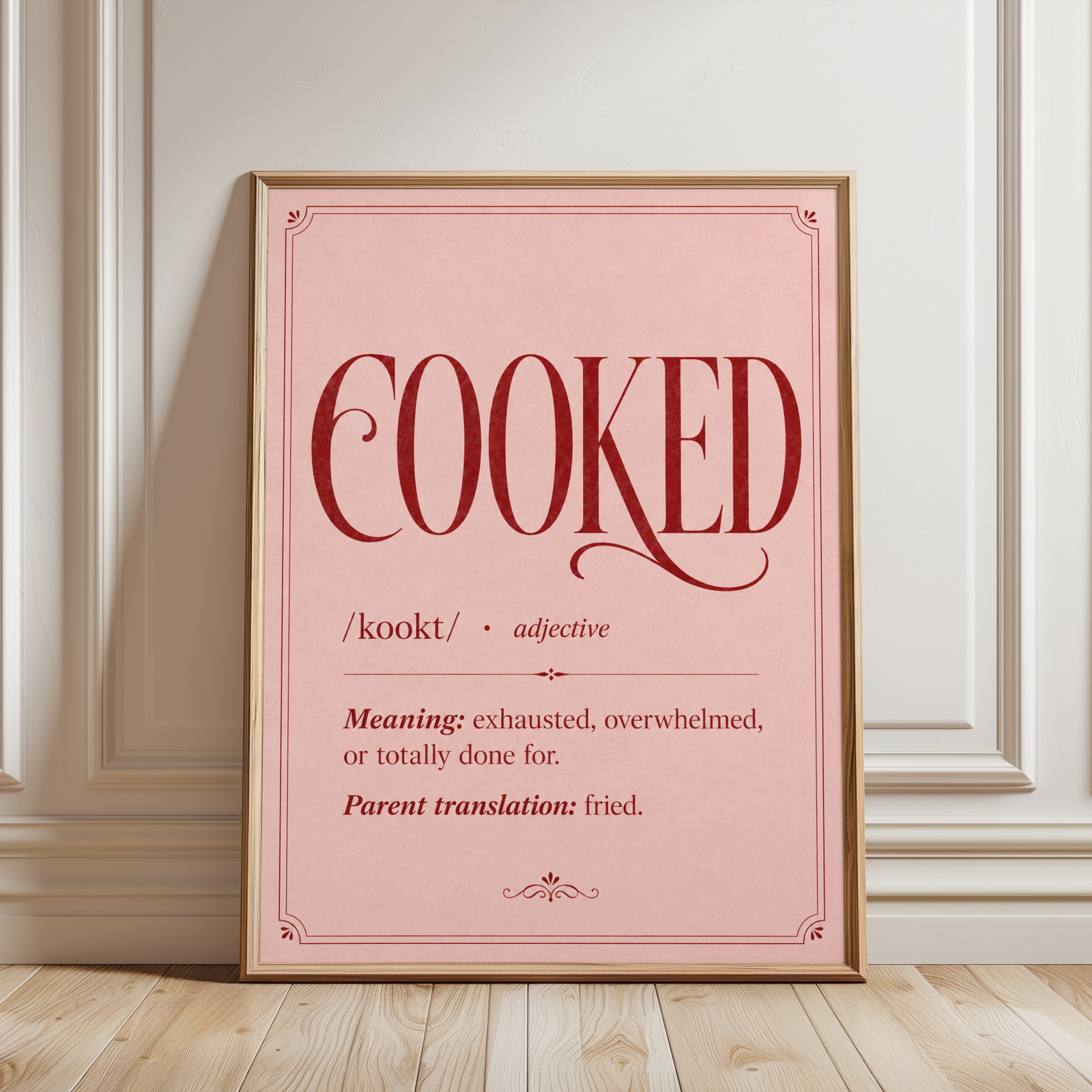 Funny Parent Definition Print - framed detail