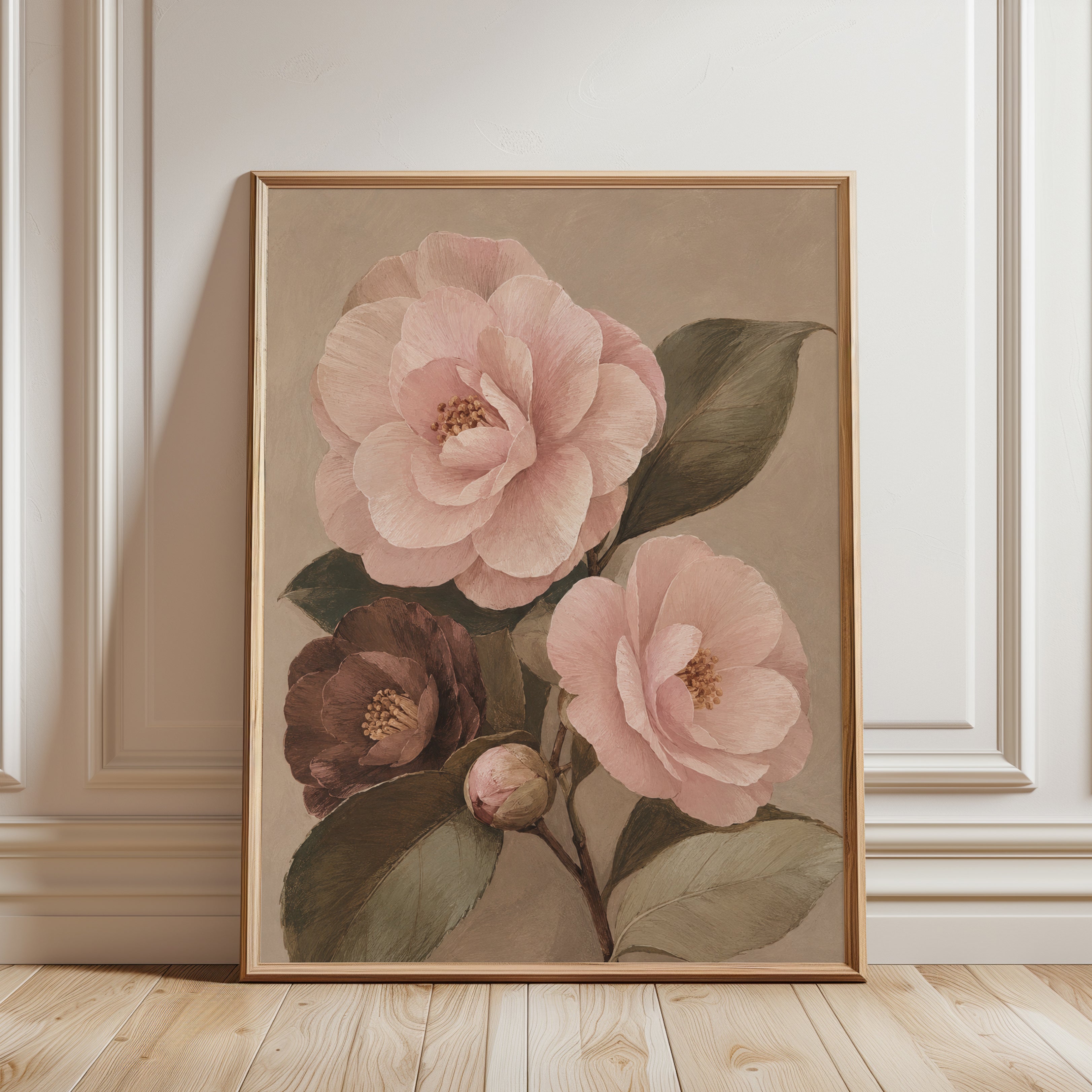 Vintage Floral Wall Art - framed detail