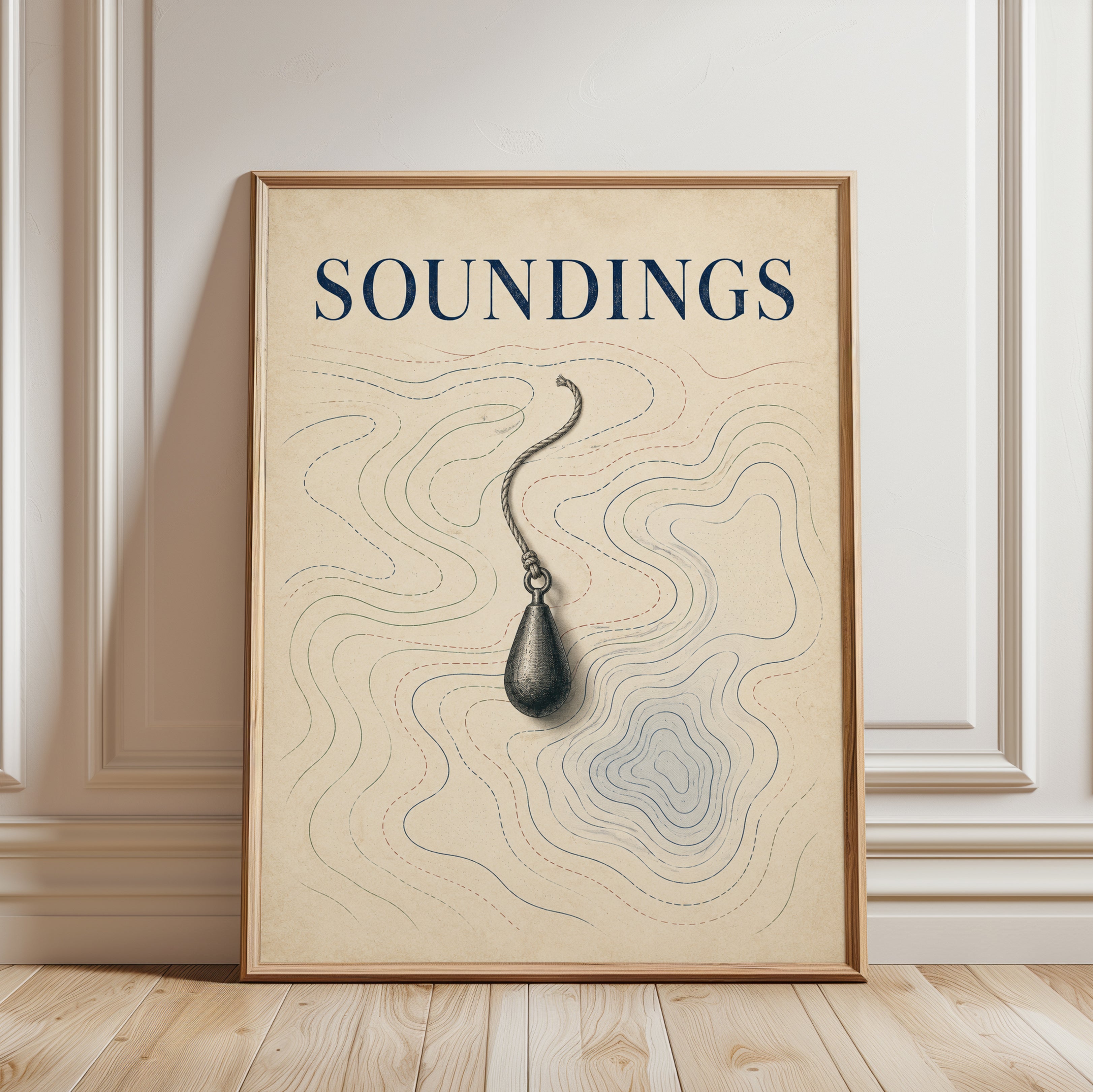 Fishing Wall Art – Nautical Typography Print - framed detail