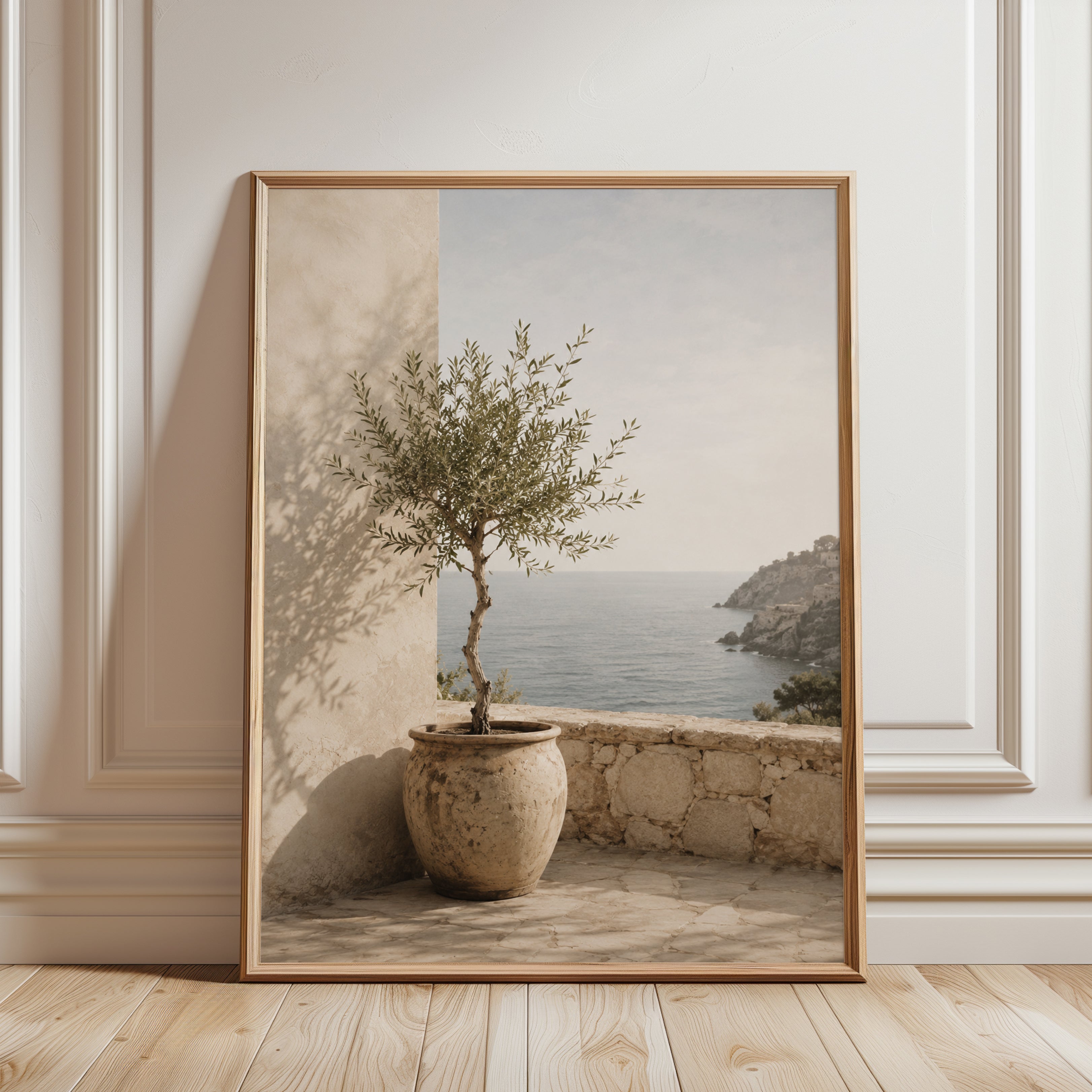 Mediterranean Olive Tree Print - framed detail